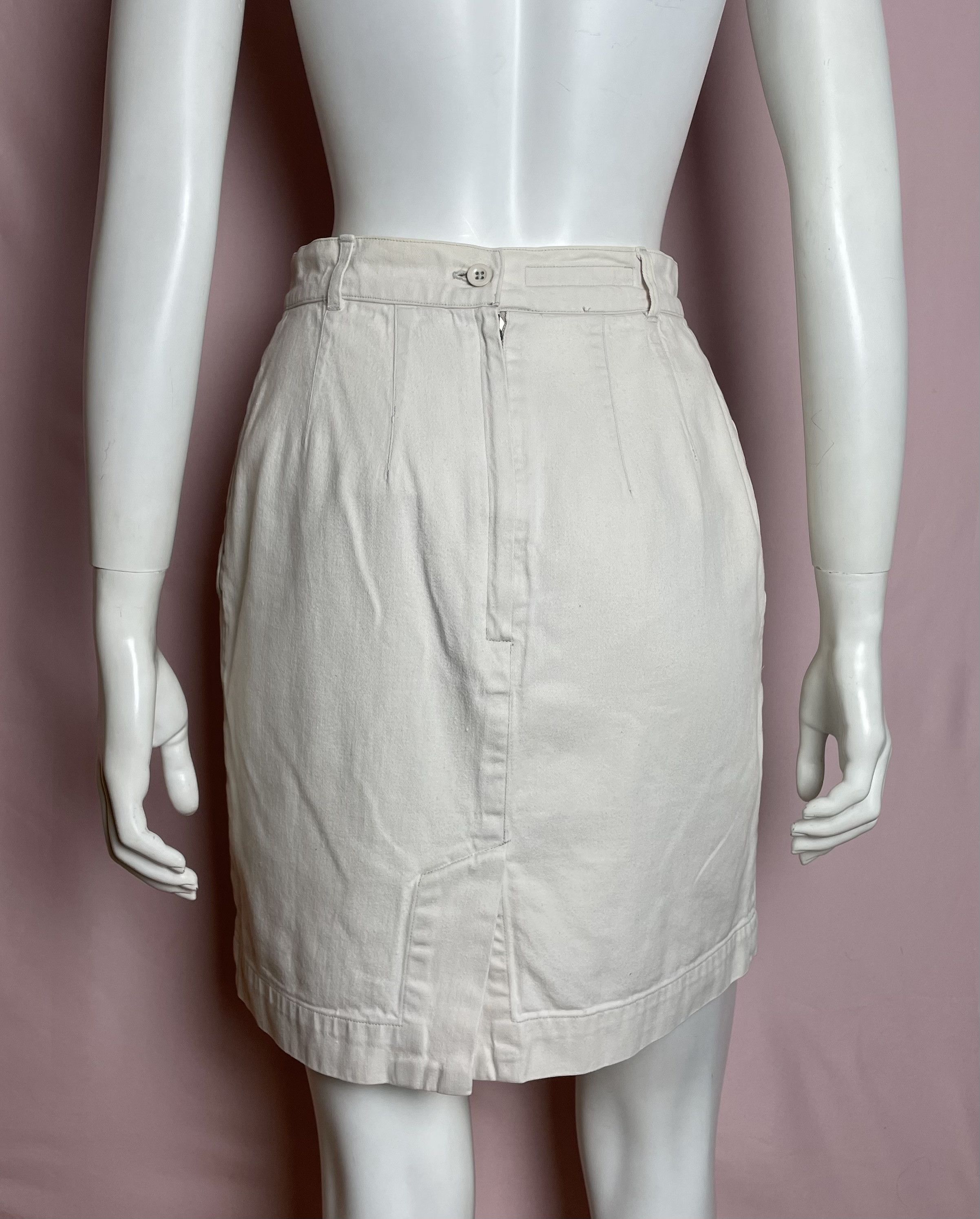 Katharine Hamnett London Katharine Hamnett London Ivory Cotton Skirt Vintage Size 28" / US 6 / IT 42 - 5 Thumbnail