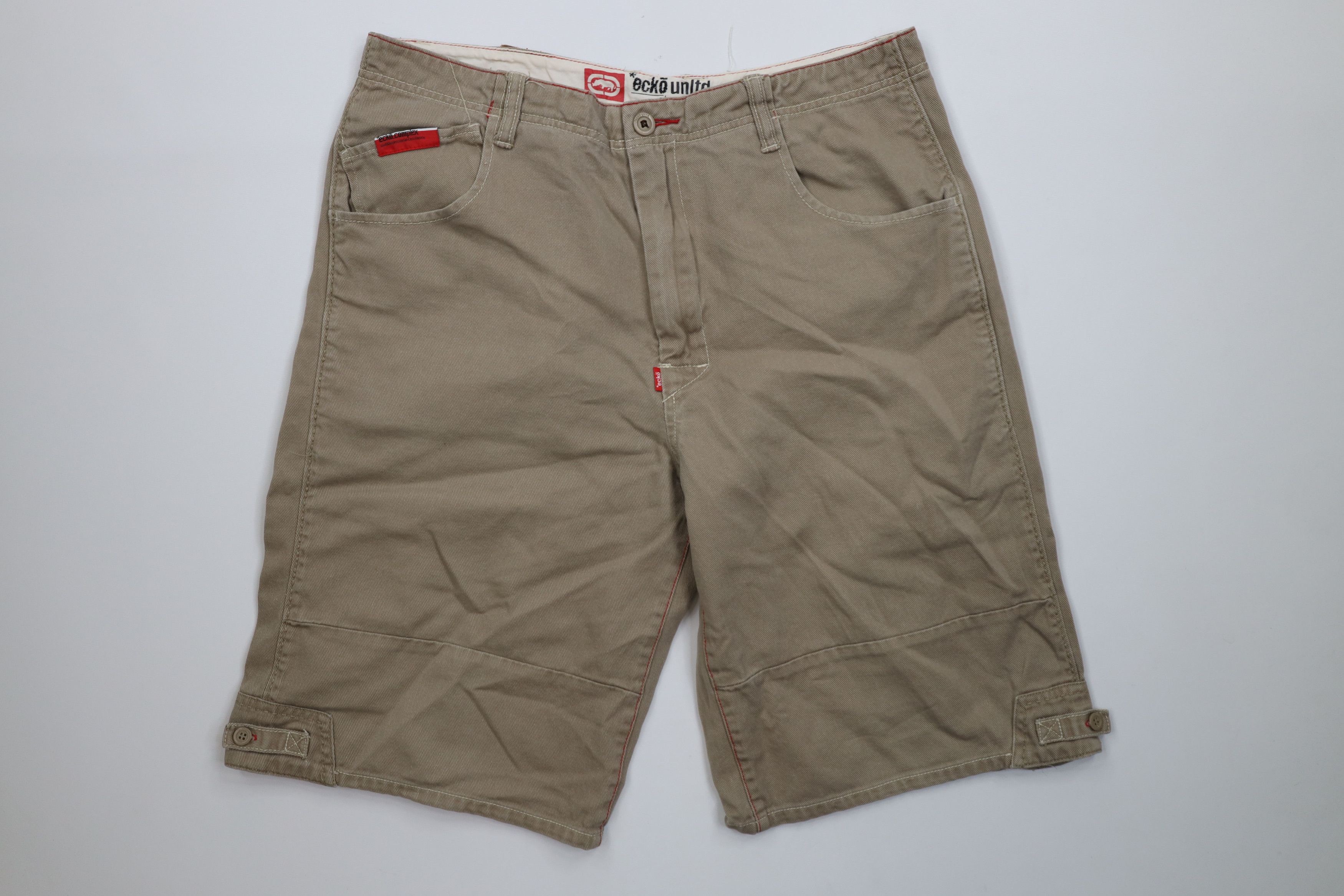 Ecko Unltd. Vintage 90s Y2K Ecko Hip Hop Military Style Shorts Beige Size US 34 / EU 50 - 1 Thumbnail