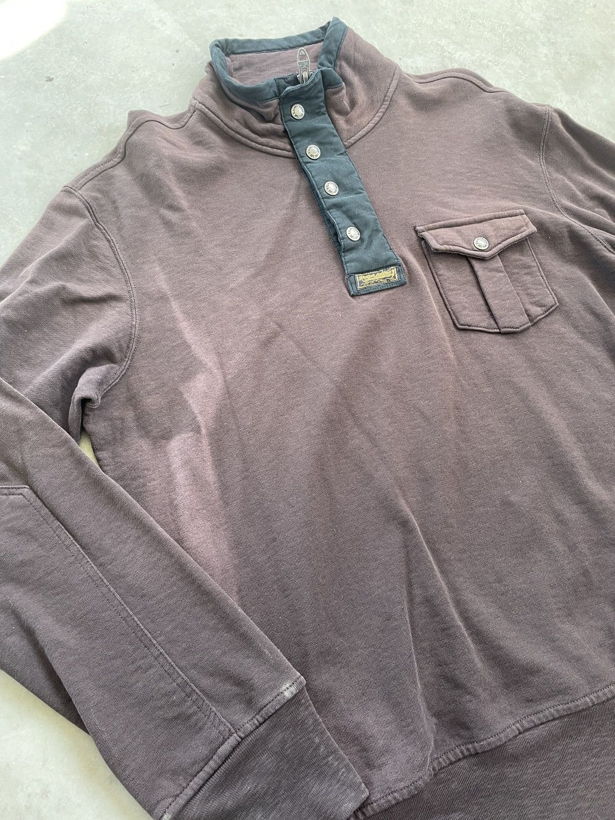 Polo Ralph Lauren × Vintage VINTAGE POLO RALPH LAUREN SUN FADED TALON BUTTON SWEATSHIRT Size US L / EU 52-54 / 3 - 2 Thumbnail