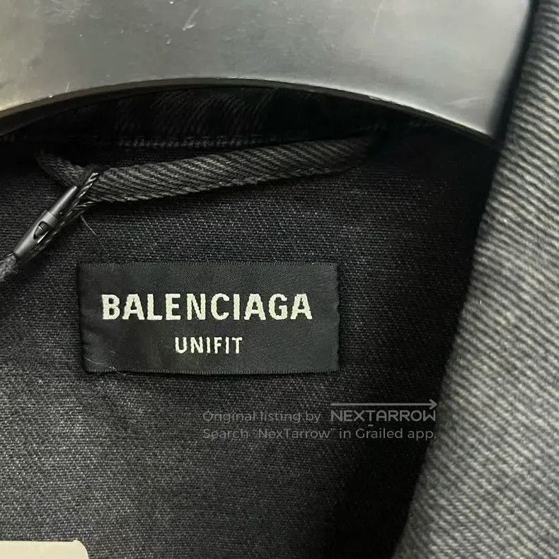 Balenciaga Balenciaga Black Spray Paint Effect Logo Denim Jacket Size US S / EU 44-46 / 1 - 2 Thumbnail
