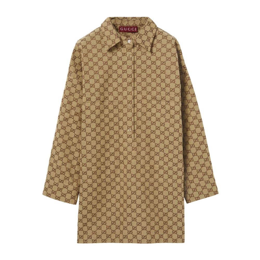 Gucci o1la5ras0526 GG Canvas Shirt in Beige Size XS / US 0-2 / IT 36-38 - 1 Thumbnail