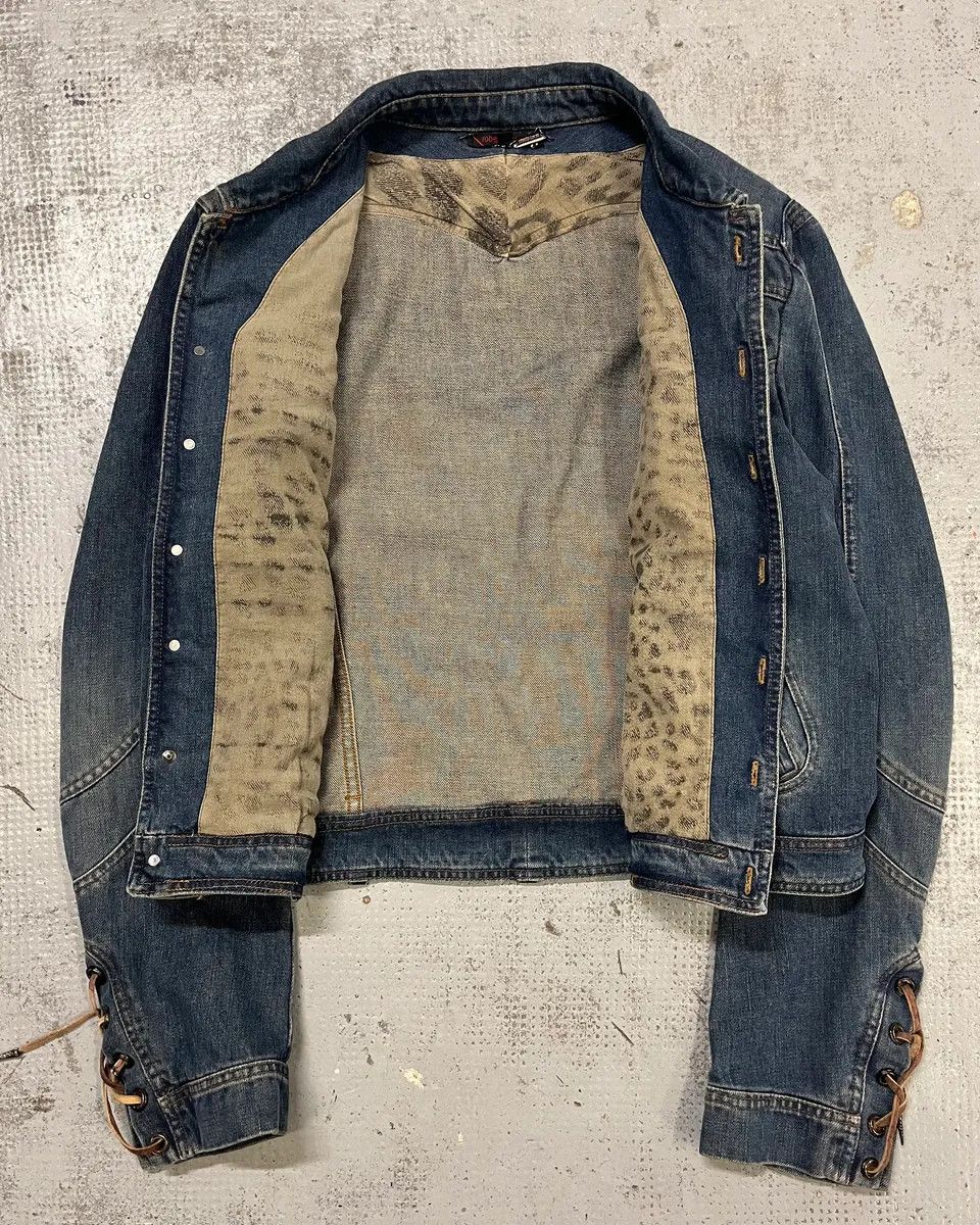 Roberto Cavalli SS2002 Roberto Cavalli Structured Laced Arm Blue Denim Jacket Size US M / EU 48-50 / 2 - 7 Thumbnail