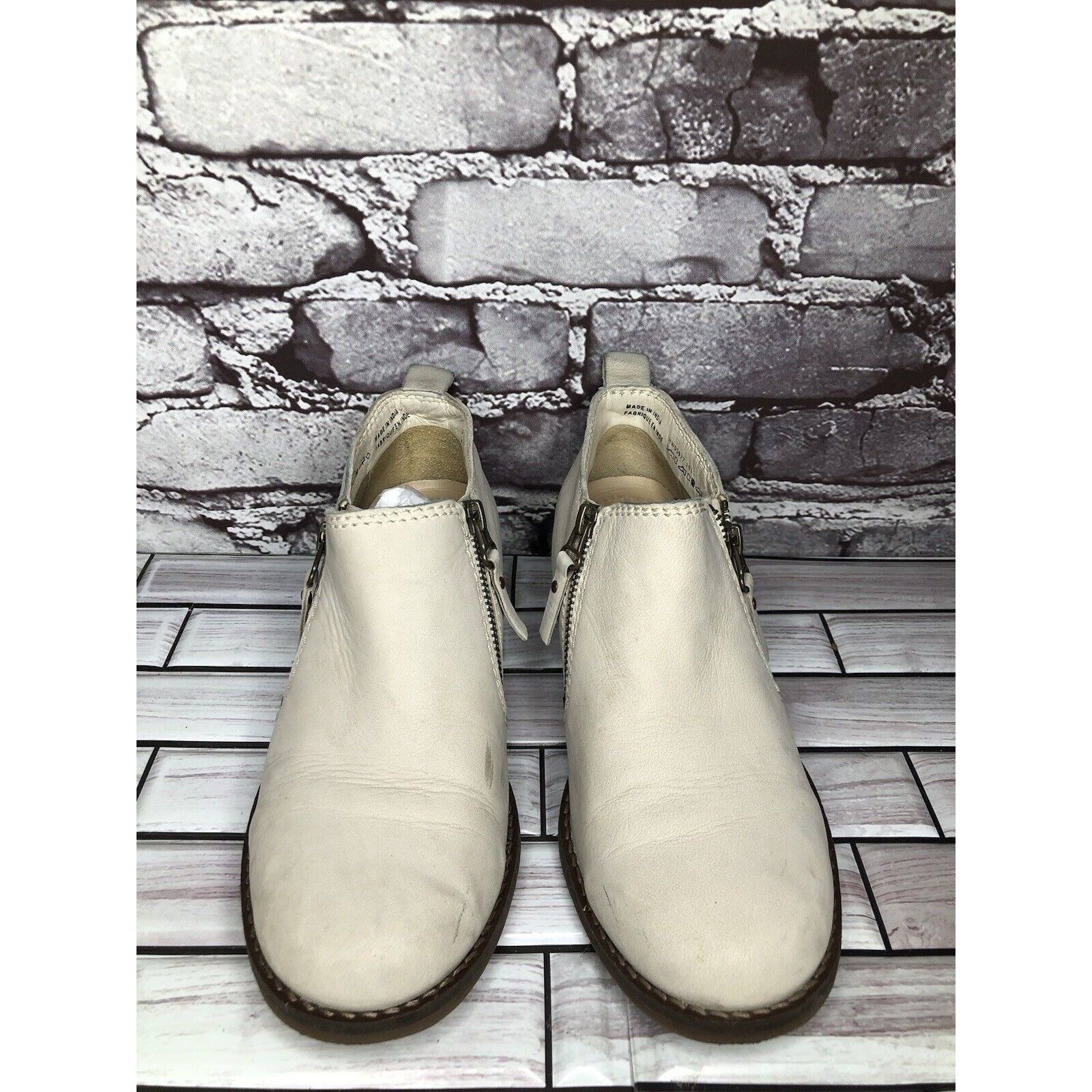 Hush Puppies Hush Puppies Medium Moyen Ivory Suede Leather Zip Heel Booti Size US 8 / IT 38 - 16 Thumbnail