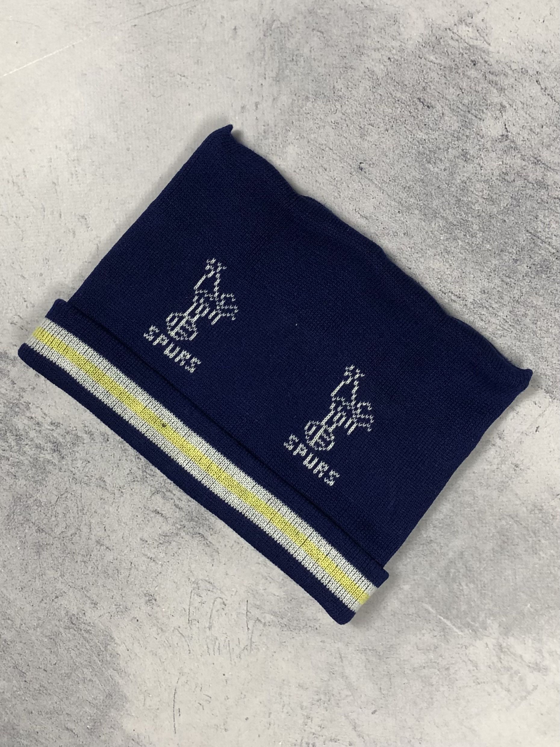 Vintage 80s Tottenham Hot Spurs Flat Knit Beanie Vintage Hat Size ONE SIZE - 1 Thumbnail