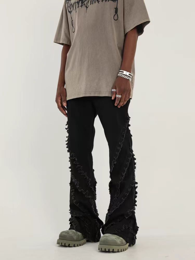 Japanese Brand × Jean Rough Edge Fringe Flare jeans Size US 32 / EU 48 - 3 Thumbnail