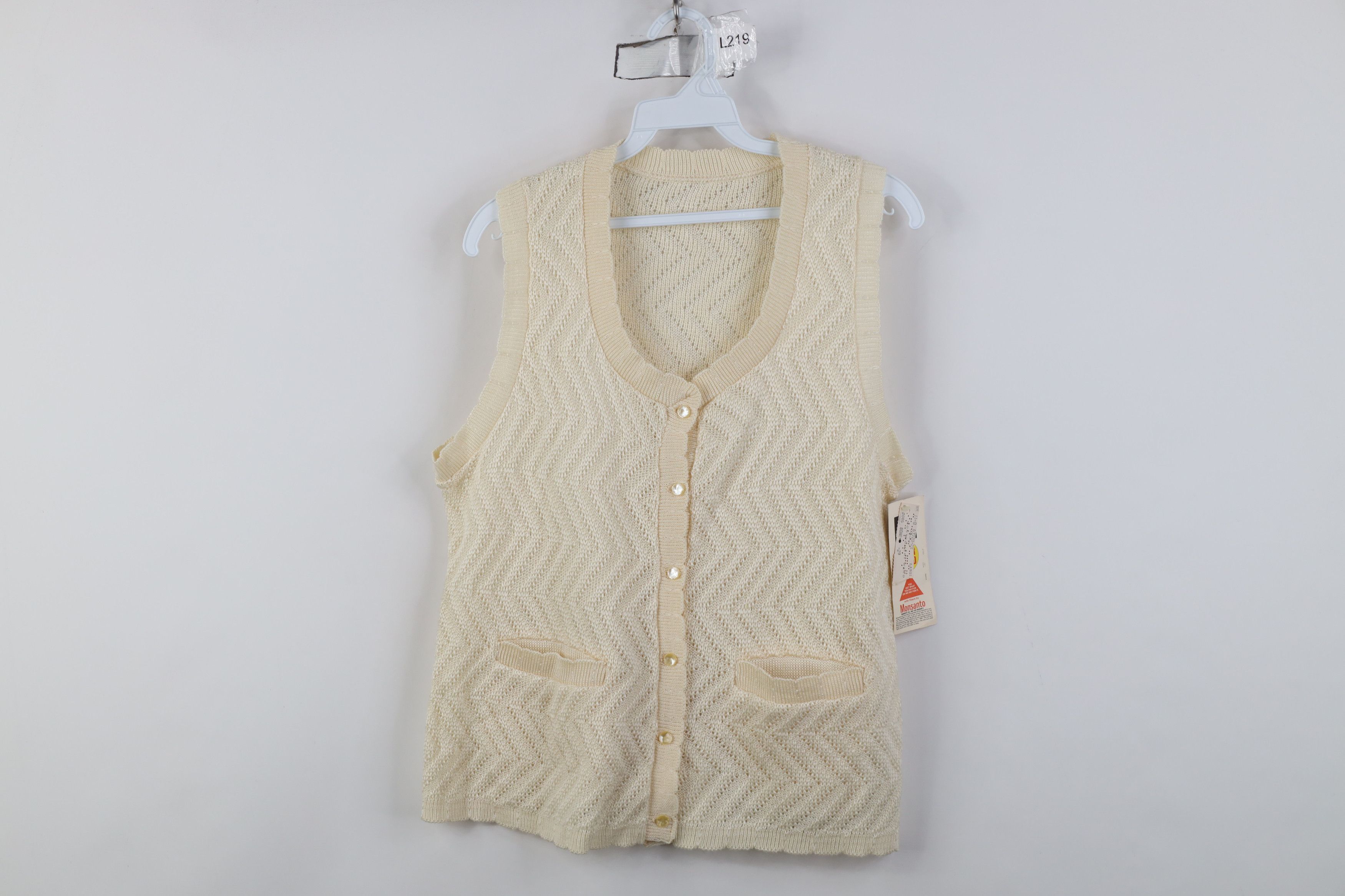Vintage Deadstock Vintage 60s Streetwear Crochet Knit Sweater Vest Size L / US 10 / IT 46 - 1 Thumbnail
