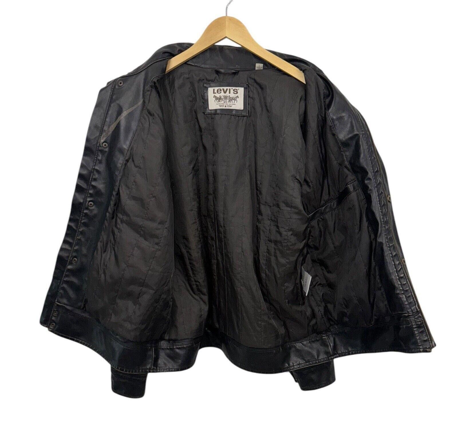 Levi's Vintage Levi's Leather Biker Trucker Hideaway Hood Jacket L Size US L / EU 52-54 / 3 - 3 Thumbnail