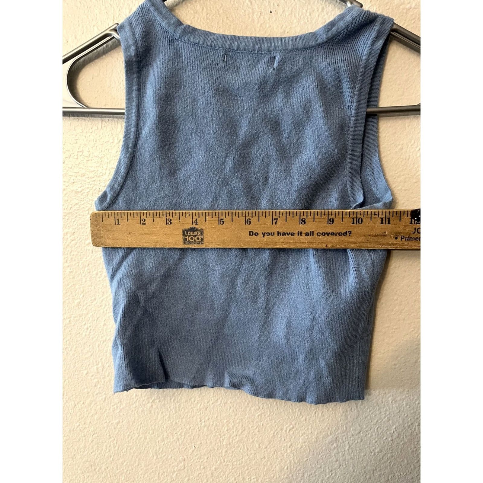 Vintage Kendall & Kylie Blue Knit Crop Tank Top Sleeveless Scoop Neck Small - Pre-owned Condition Size S / US 4 / IT 40 - 4 Thumbnail