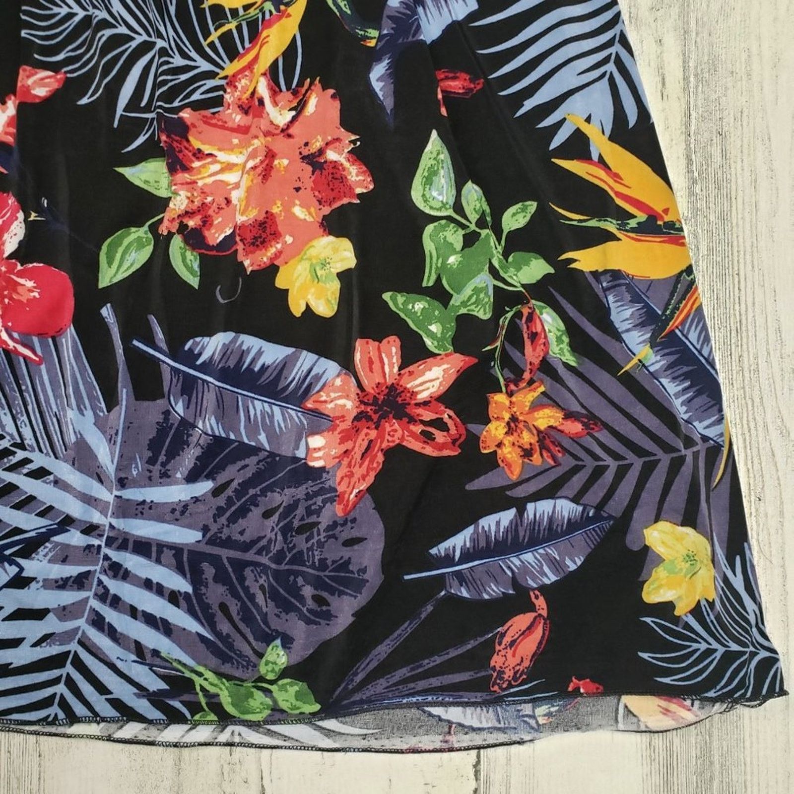Other Ace Fashions Black Tropical Floral Smocked Sundress Small Size S / US 4 / IT 40 - 6 Thumbnail