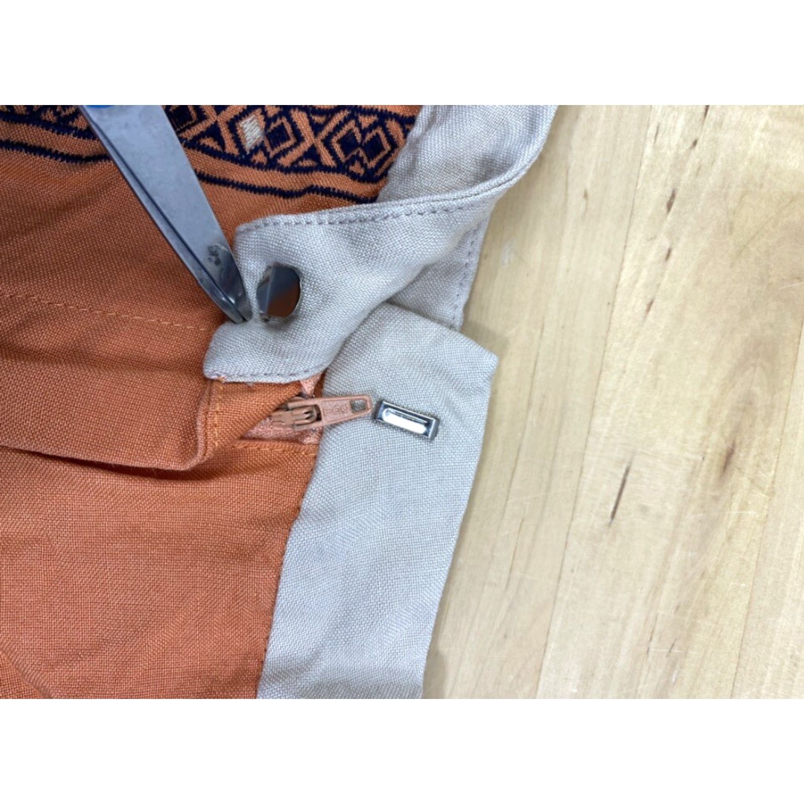Vintage Paris & Me Shorts Women L Linen Blend Orange Burnt - Casual Bottoms Size 36" / US 14 / IT 50 - 5 Thumbnail