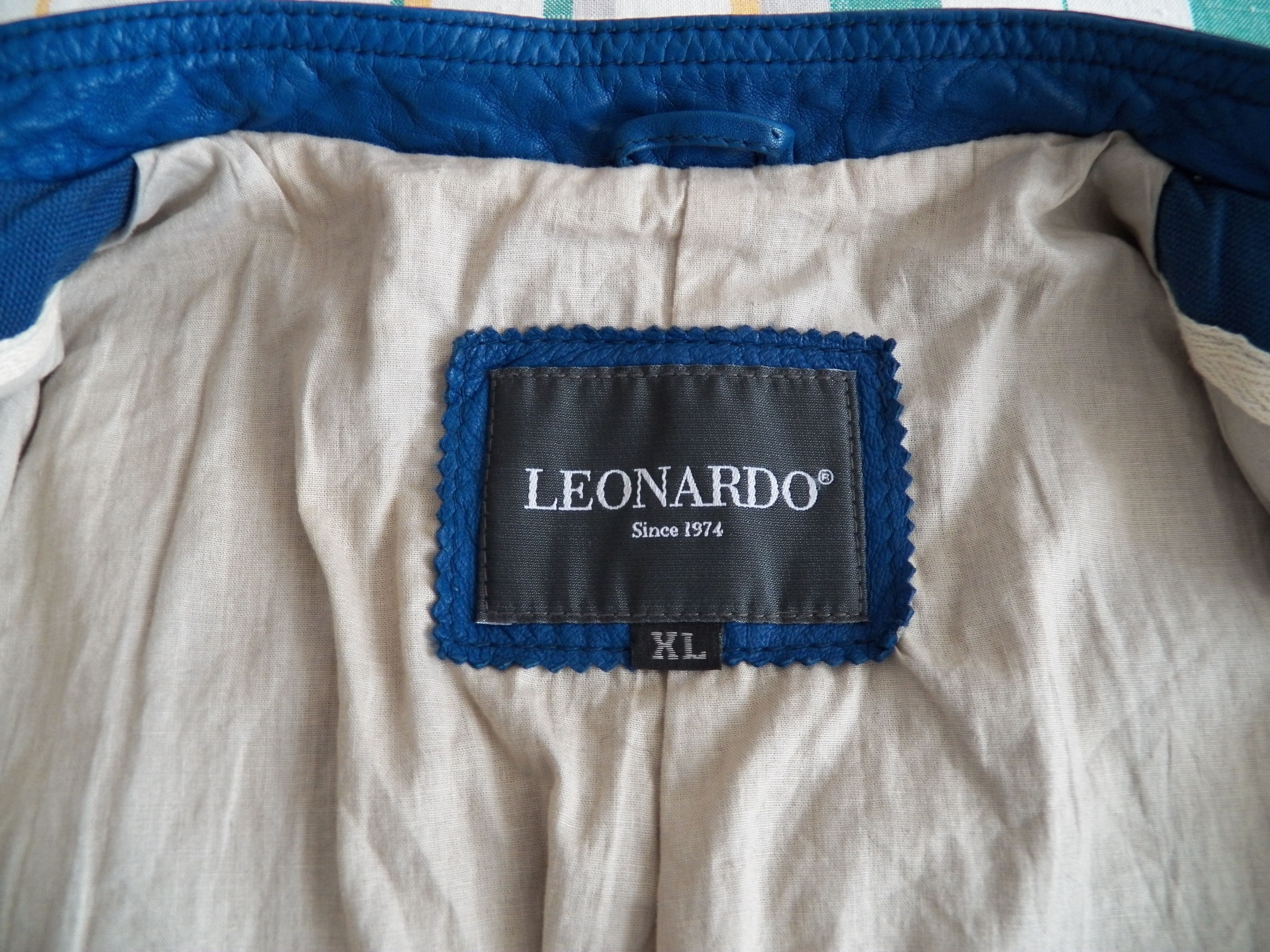 Other Leonardo Leather Button Up Designer Jacket Mandarin Collar Size XL / US 12-14 / IT 48-50 - 3 Thumbnail