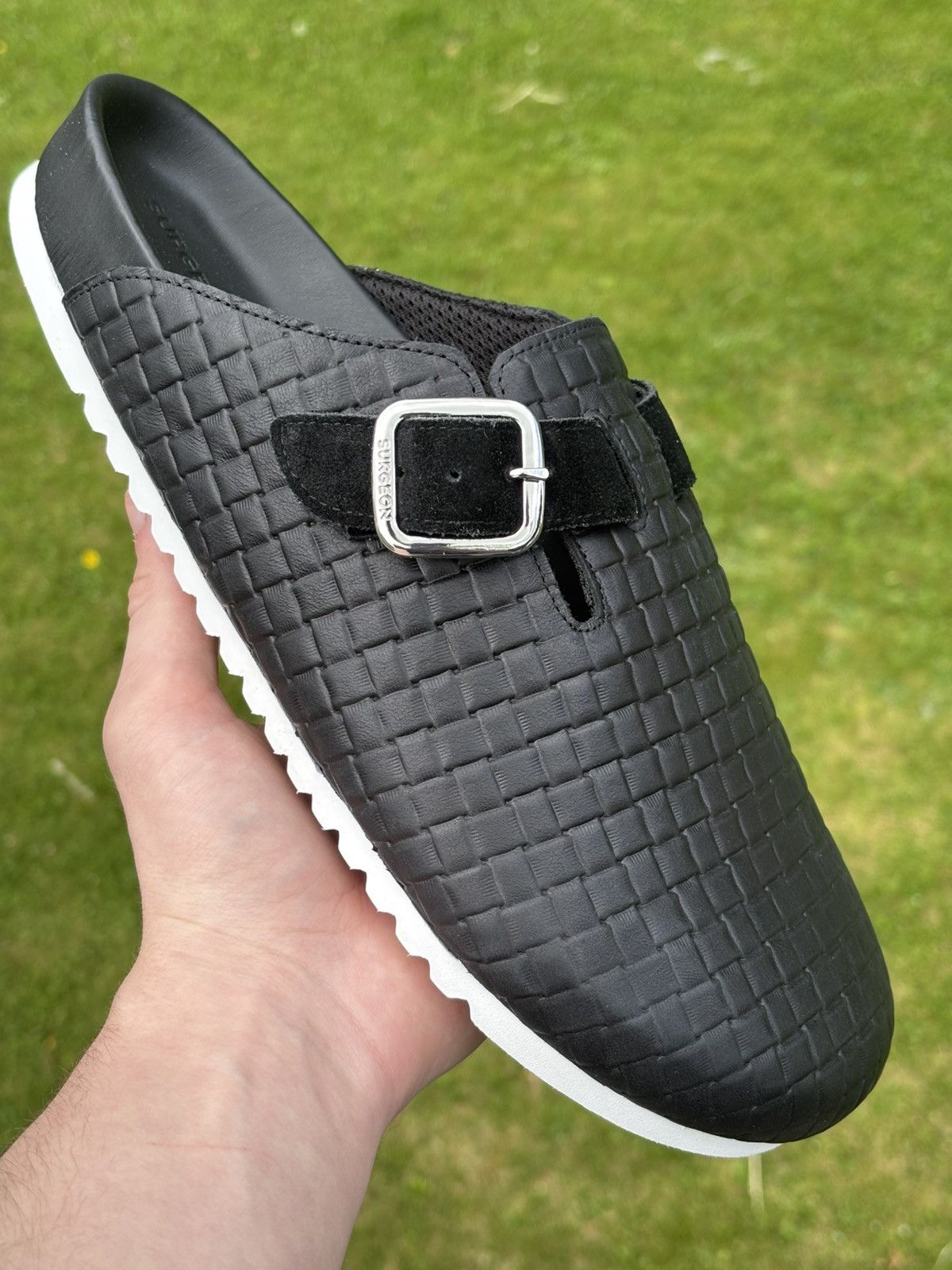 Shoe Surgeon Woven Leather Mules Men’s 10 Handmade Woven Leather Mules for Men – Artisan Casual Slip  main image 2