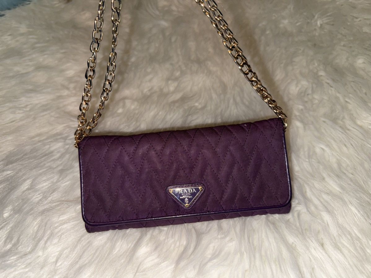 Prada Prada Purple Quilted Nylon Wallet Size ONE SIZE - 10 Thumbnail