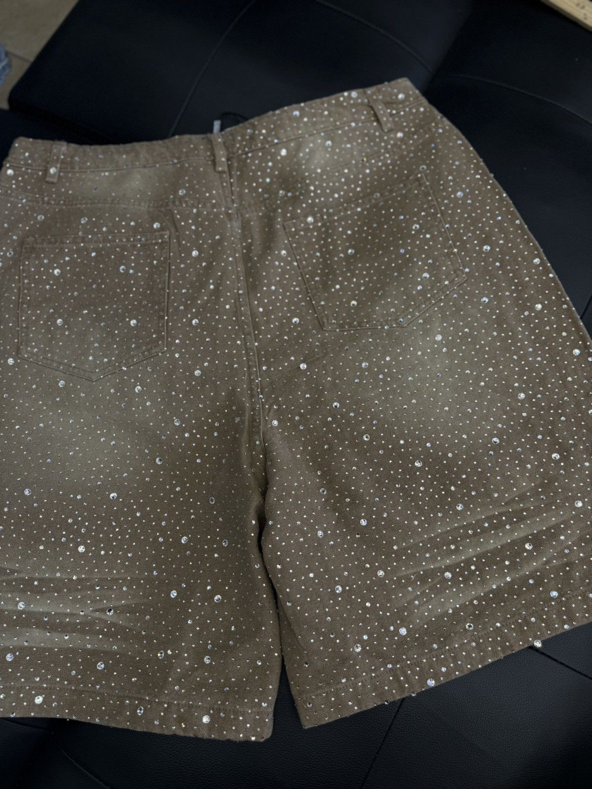 Vale Valley Rhinestone Crystal Shorts Denim Tan Size 34 Size US 34 / EU 50 - 6 Thumbnail