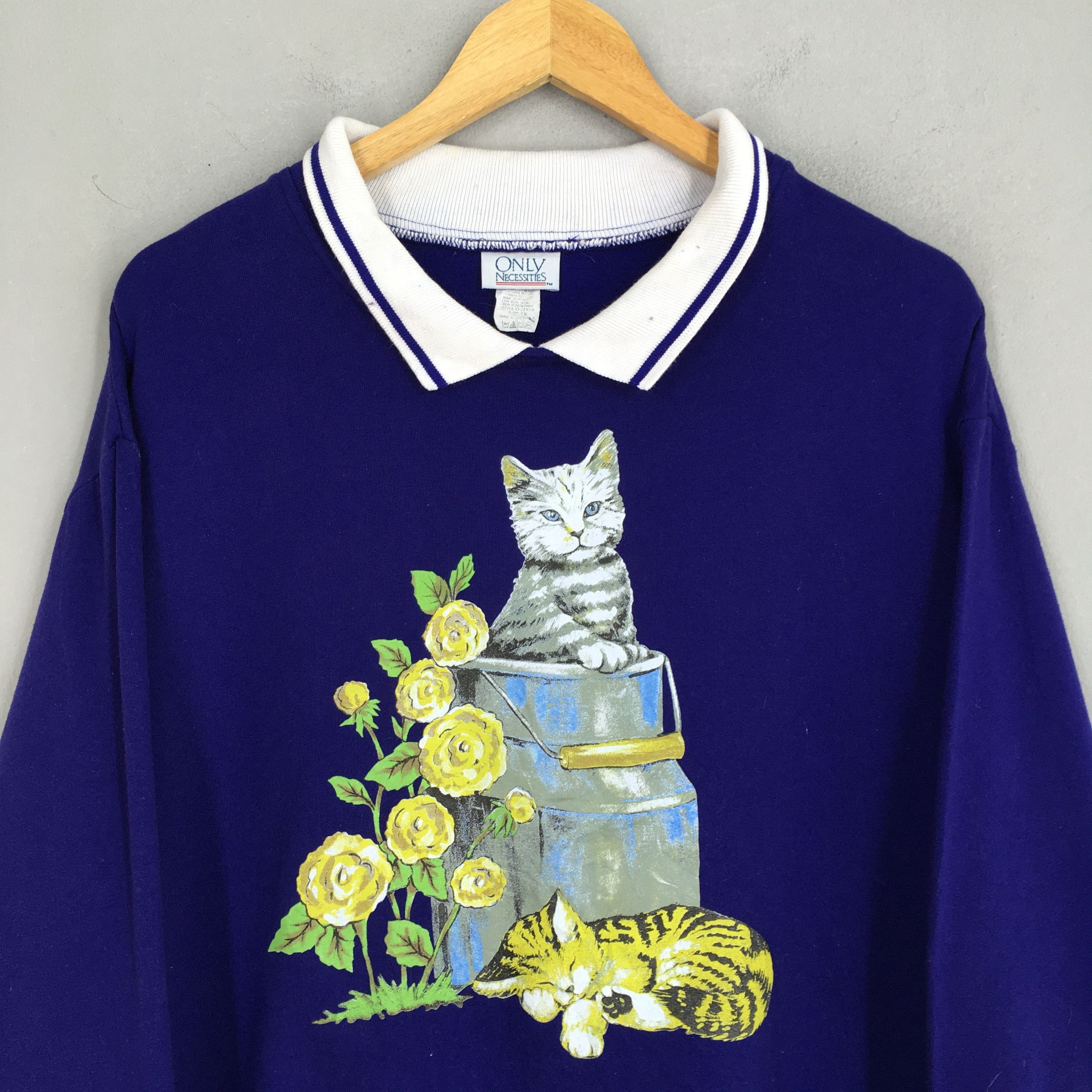 Vintage Vintage 90s Morning Suns Kitten Baggy Sweatshirt 2XLarge Size XXL / US 16-18 / IT 52-54 - 2 Thumbnail