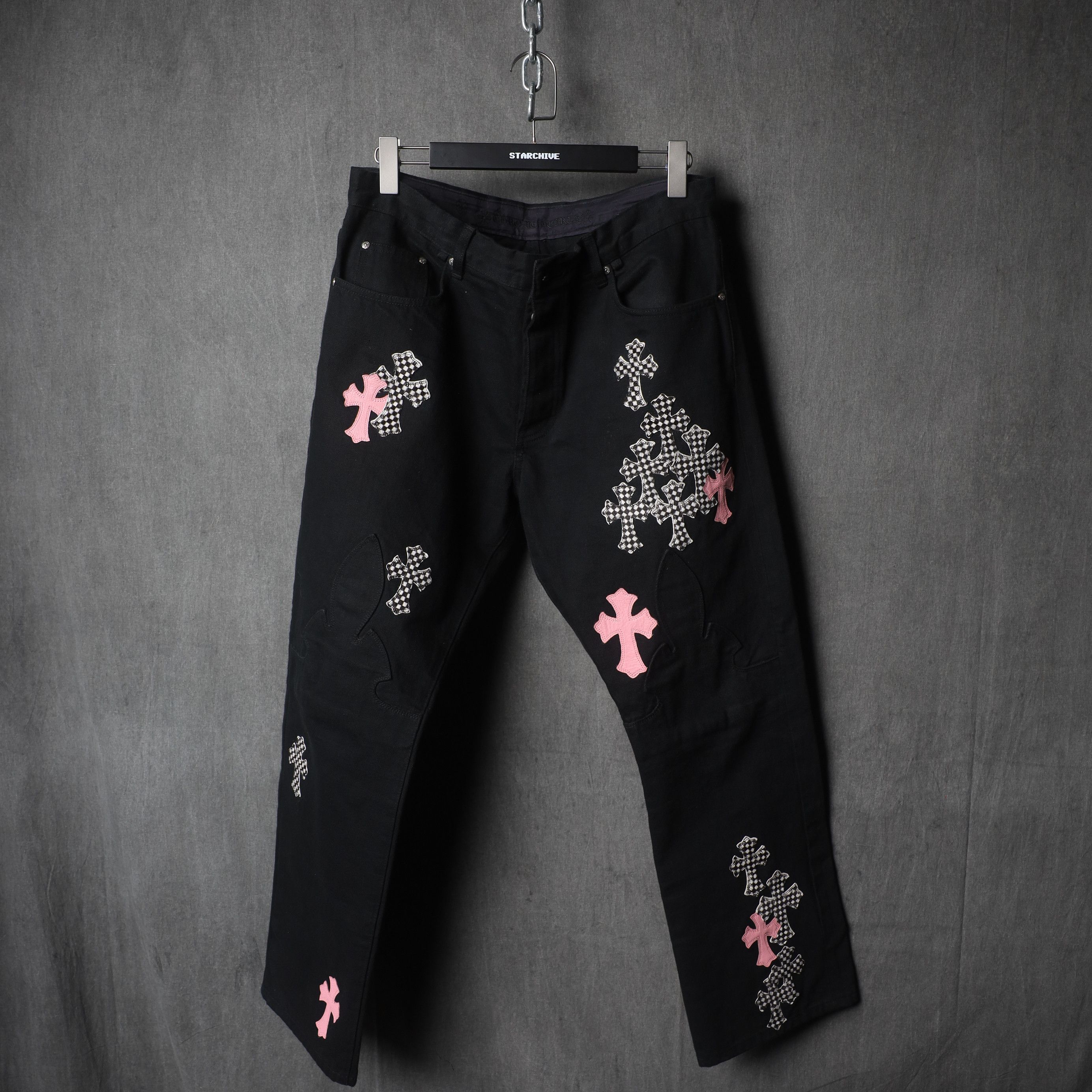 Chrome Hearts Chrome Hearts Pink Cross Patch Carpenter Pants