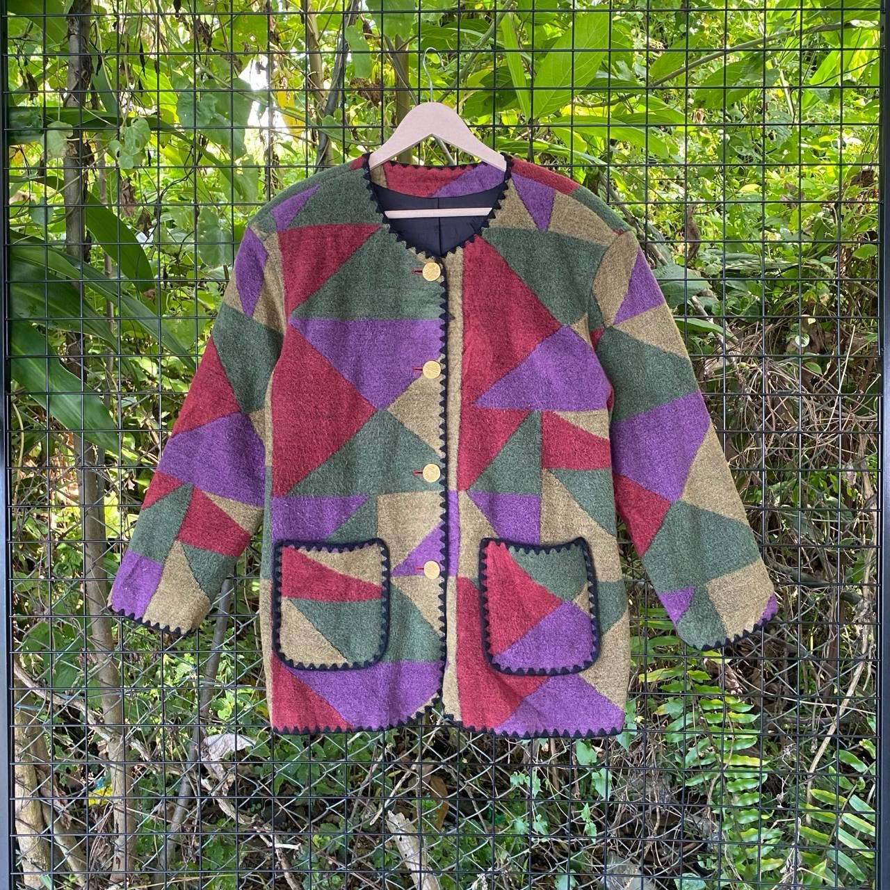 Japanese Brand × Vintage Vintage Abstract Button Up Cardigan Jacket Size L / US 10 / IT 46 - 1 Thumbnail