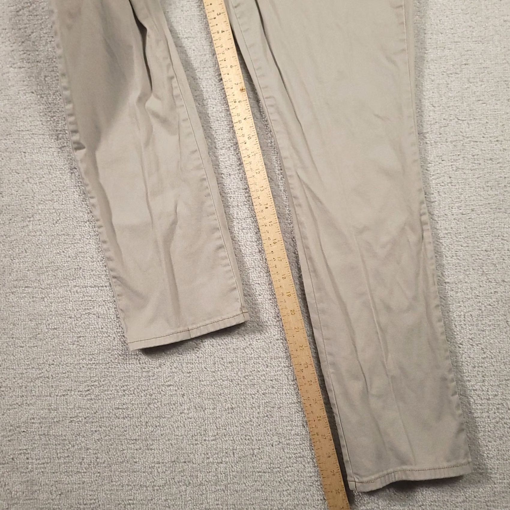 Lee Lee Pants Womens 12 Medium Relaxed High Rise Straight Leg Chino Beige Twill Cotton Spandex Pockets Inseam 30 Womens Size 34" / US 12 / IT 48 - 4 Thumbnail