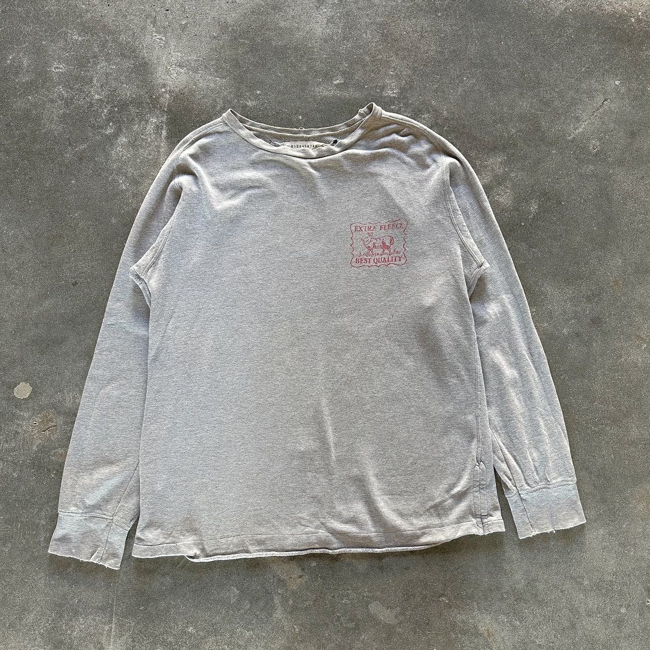 image of Maison Margiela Extra Fleece Lined Sweatshirt in Grey, Men's (Size Medium)