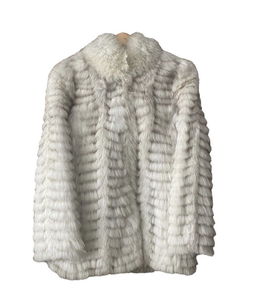 image of Mink Fur Coat x Saga Fox White Grey Fox Fur Jacket Saga Fox Fur, Women's (Size Small)