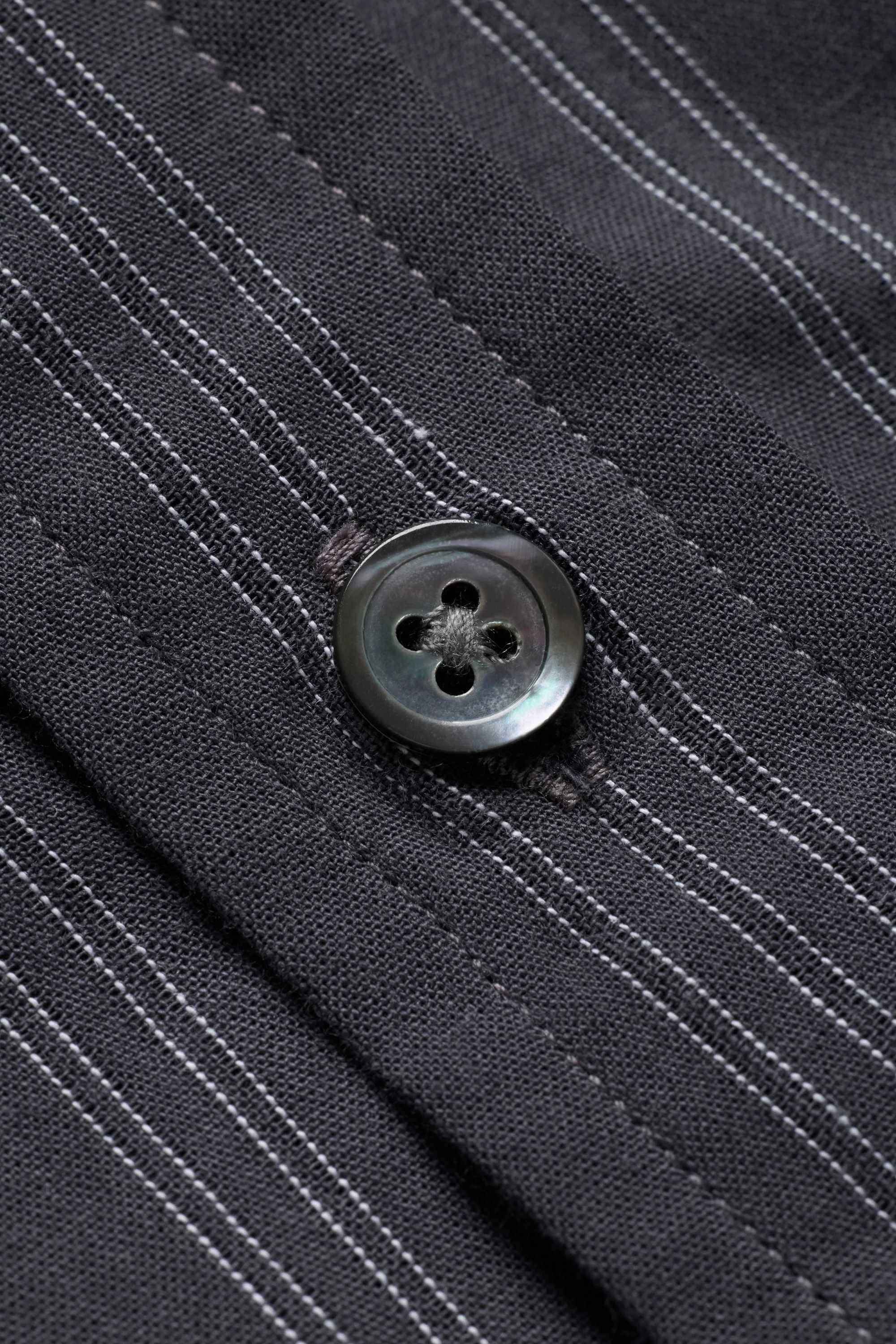 JJJJound 💚 JJJJound Striped Button Up Shirt Charcoal/Off White NEW Size US L / EU 52-54 / 3 - 5 Thumbnail