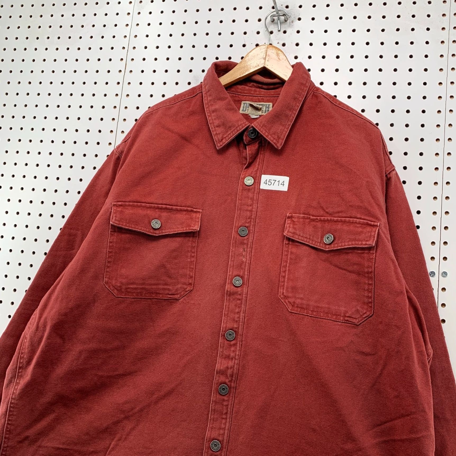Vintage Duluth Trading Canvas Jacket Mens 2XL Red Fleece Lined Utility Workwear Jacket Size US XXL / EU 58 / 5 - 3 Thumbnail