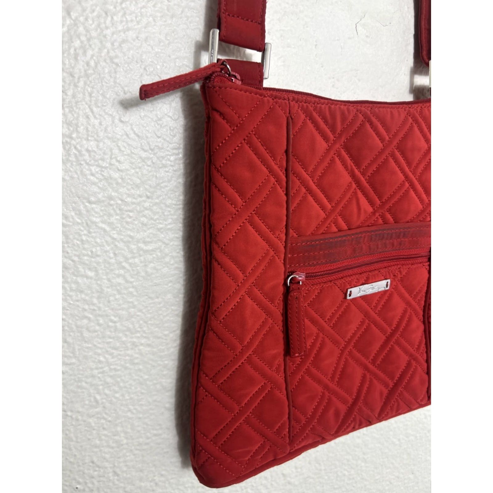 Vera Bradley Vera Bradley Crossbody Bag Medium Hipster Microfiber Red Womens Retired Pattern 10x11 Size ONE SIZE - 3 Thumbnail