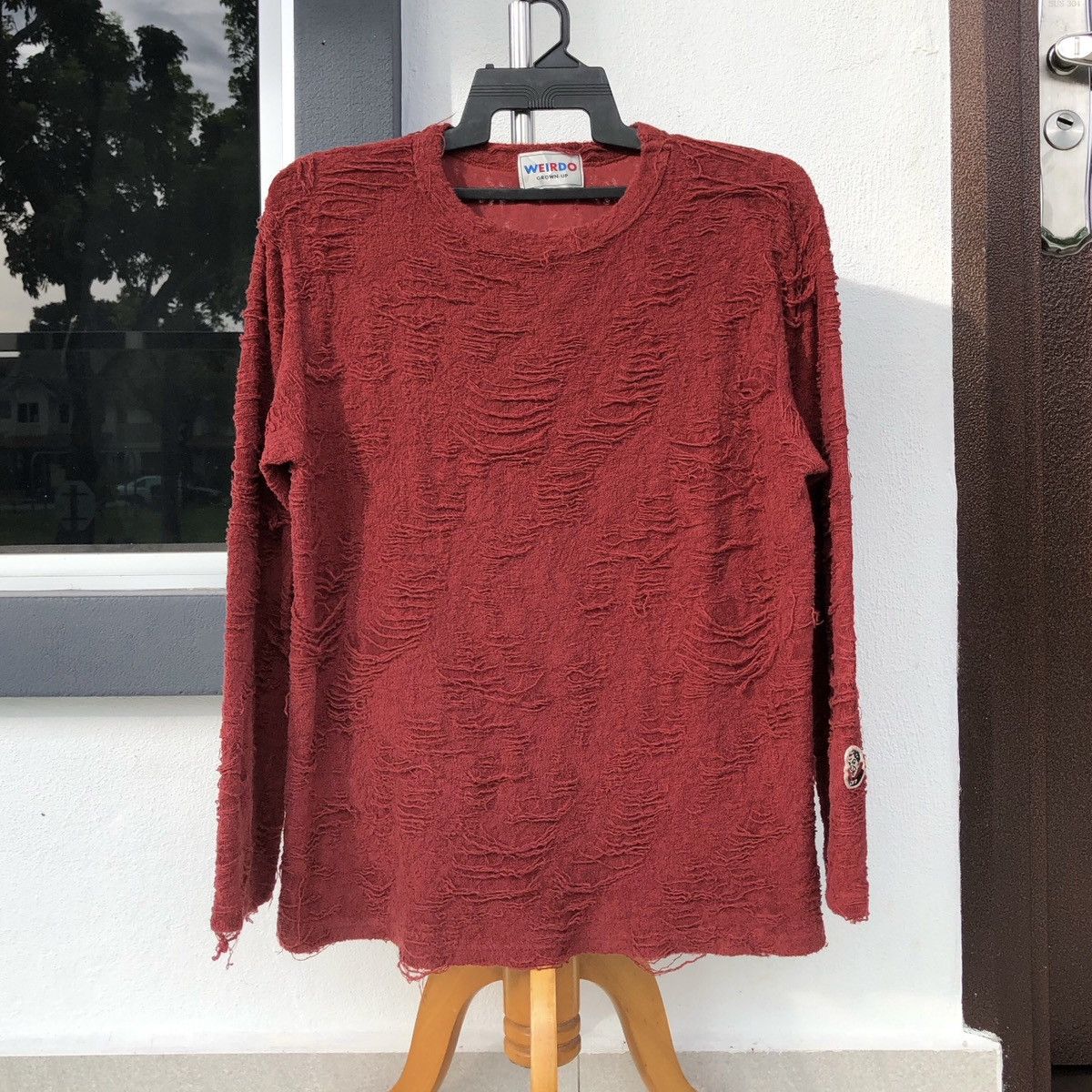 Japanese Brand Weirdo Towel shirt Distressed Long Sleeve Cotton Blend 🇯🇵 Size US L / EU 52-54 / 3 - 3 Thumbnail