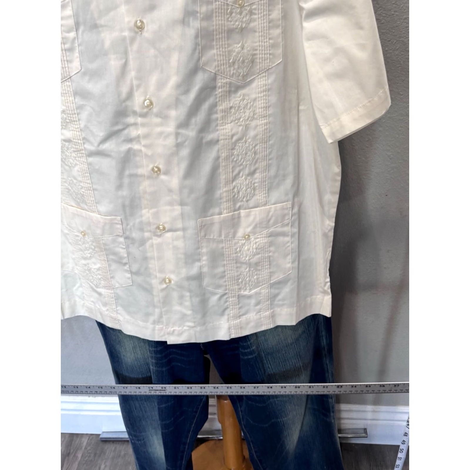 Cubavera Cubavera Shirt Embrodiered Guayabera Pocket Large L Multicolor Mens Short Sleeve Shirt Size US L / EU 52-54 / 3 - 2 Thumbnail