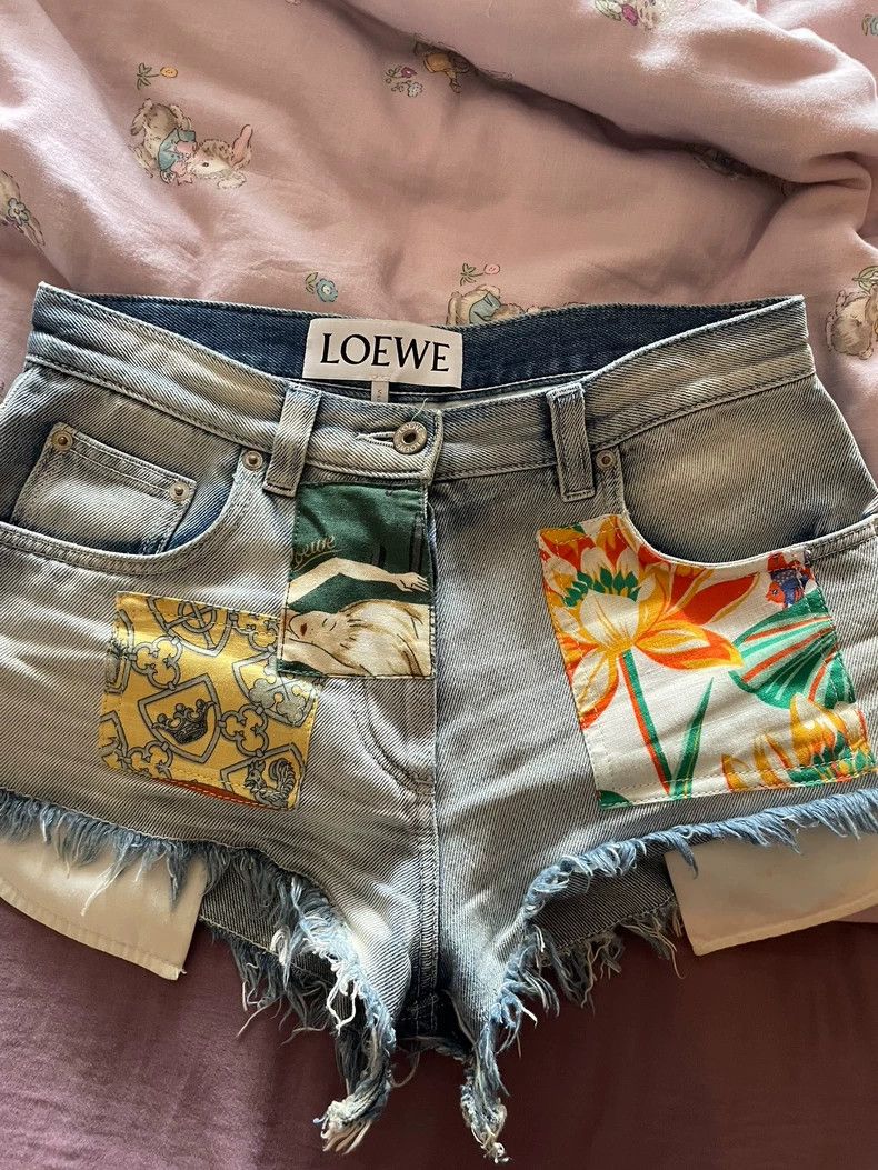 LOEWE Cowboy patchwork shorts