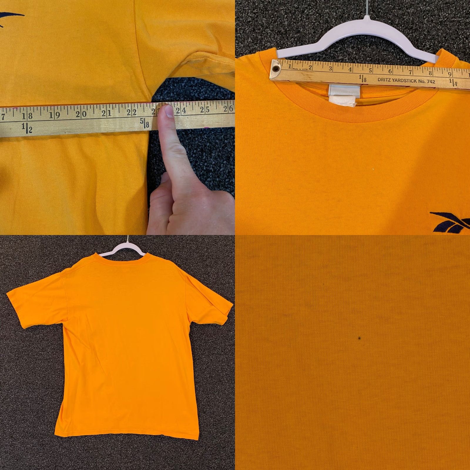 Reebok VINTAGE Reebok Shirt Mens L/XL Baggy Fit Orange Tee S/S Single Stitch Size US XL / EU 56 / 4 - 8 Thumbnail