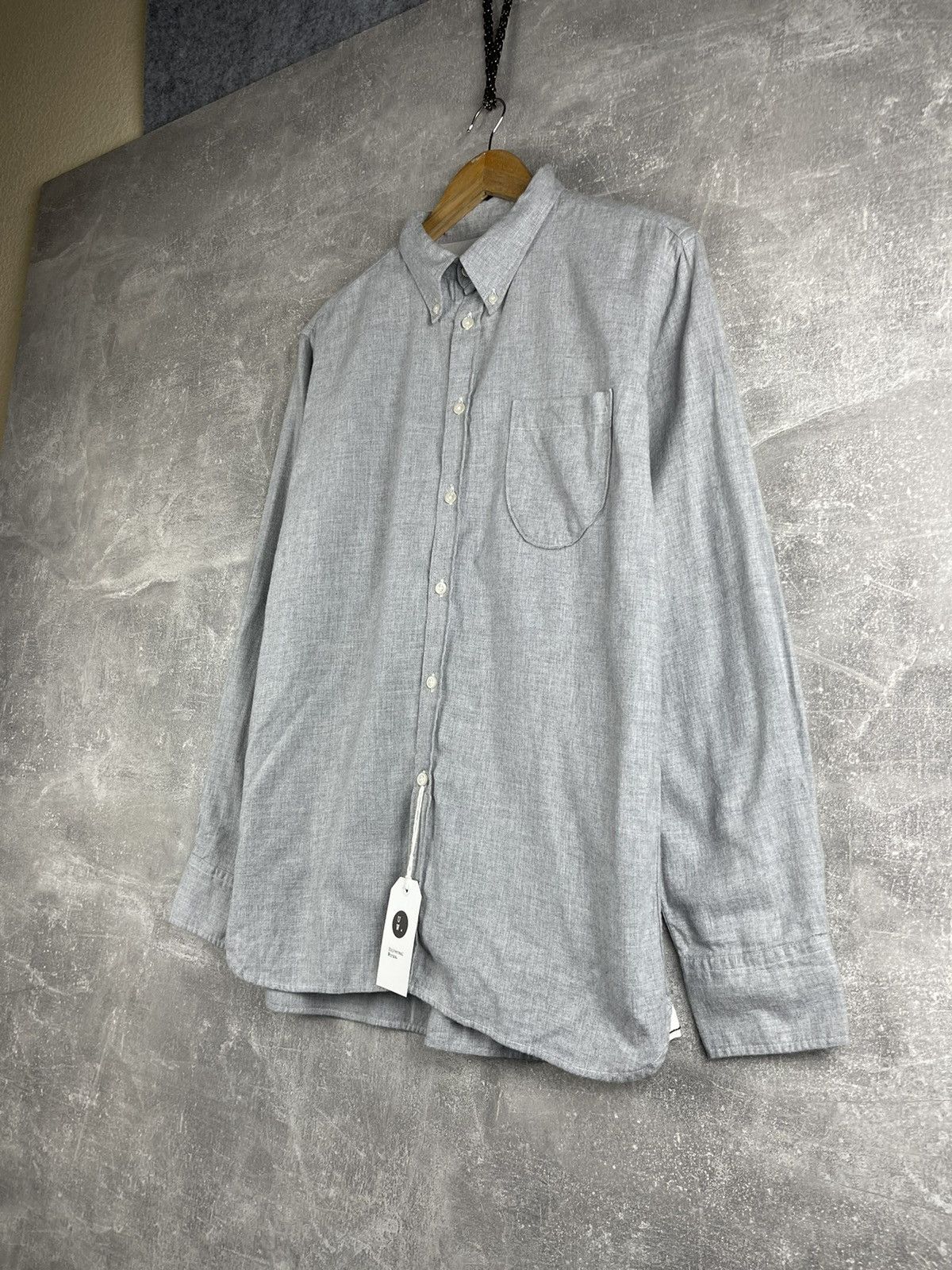 Universal Works Universal Works Brushed Herringbone Shirt Grey Cotton Size US M / EU 48-50 / 2 - 2 Thumbnail