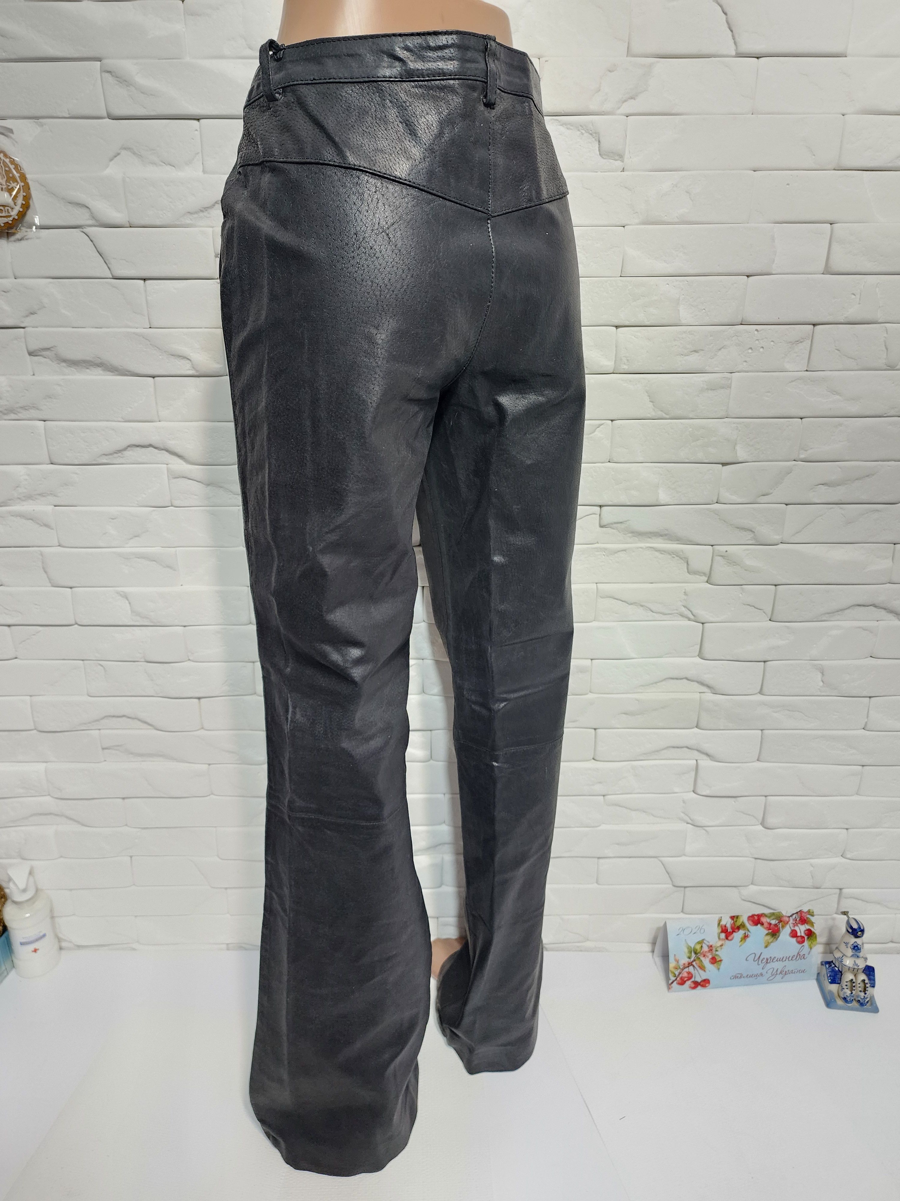Uniqlo Leather Black Pants Mens - Denim Style - 32" Waist Size US 32 / EU 48 - 7 Thumbnail