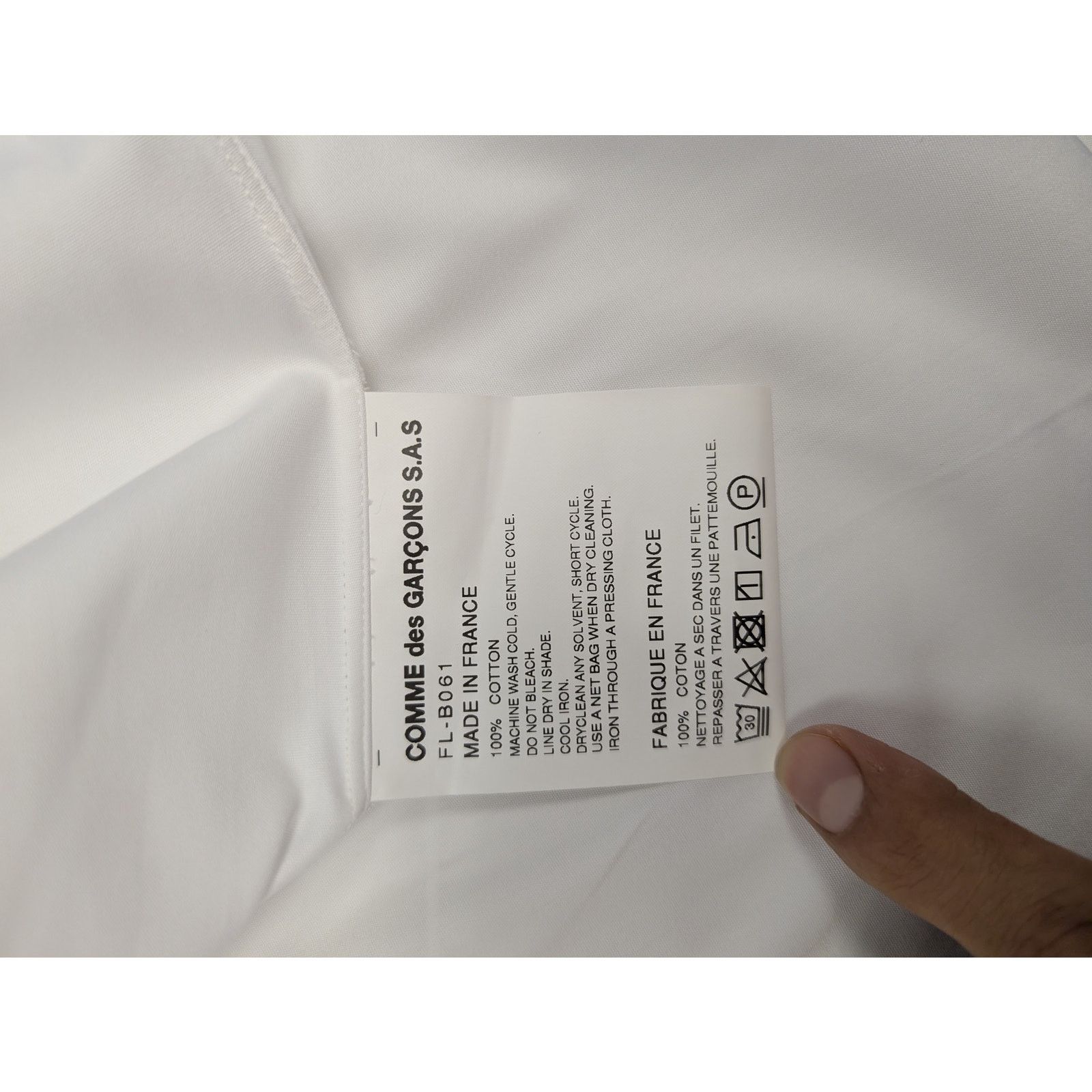 Comme des Garcons o1rshd1 Zip Sleeve Detail White Button Up Shirt in White Size US S / EU 44-46 / 1 - 11 Thumbnail