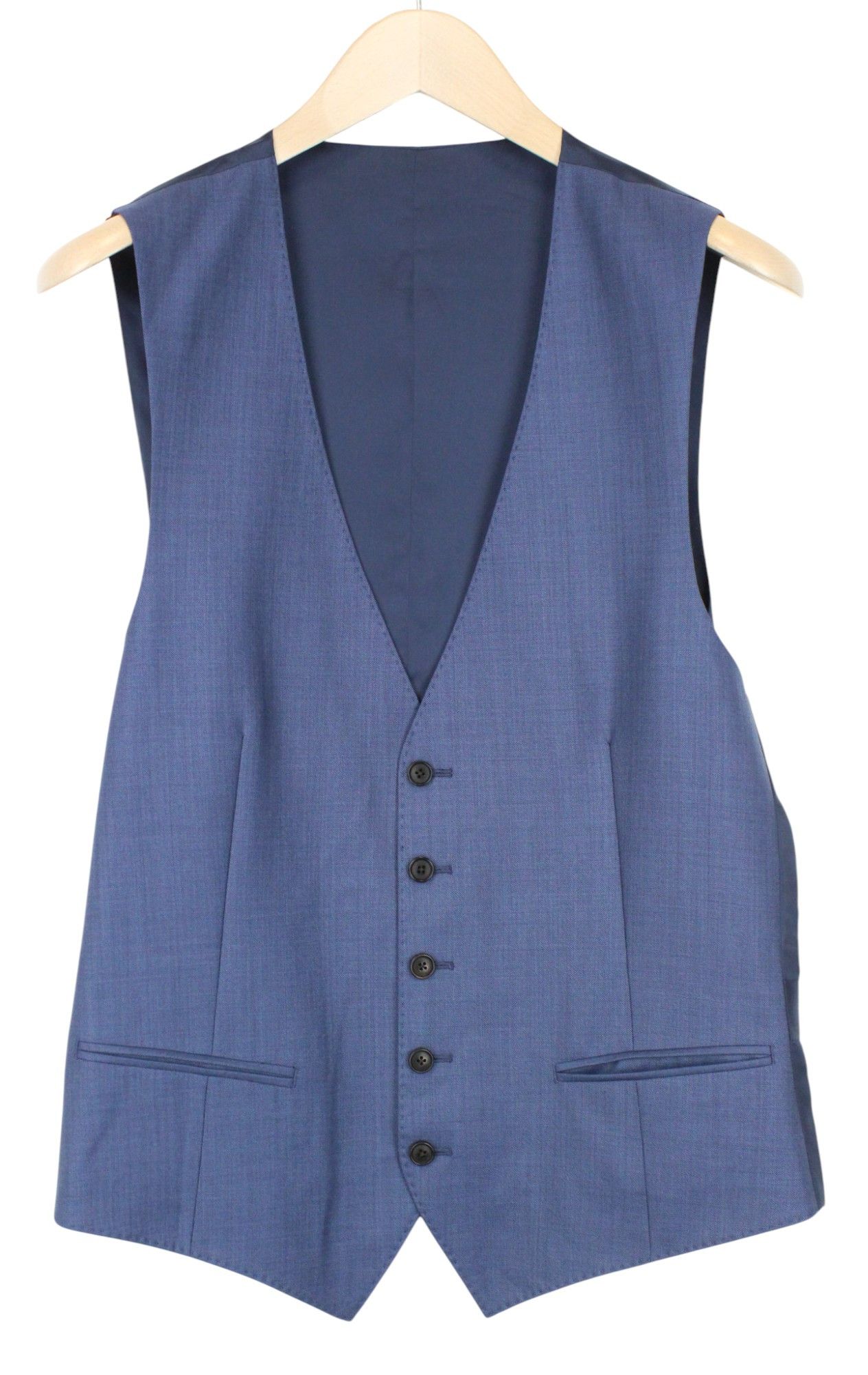 Suitsupply LAZIO LA SPALLA UK40L Blue Wool S150 3 Piece Suit 67928 Size 40L - 7 Thumbnail