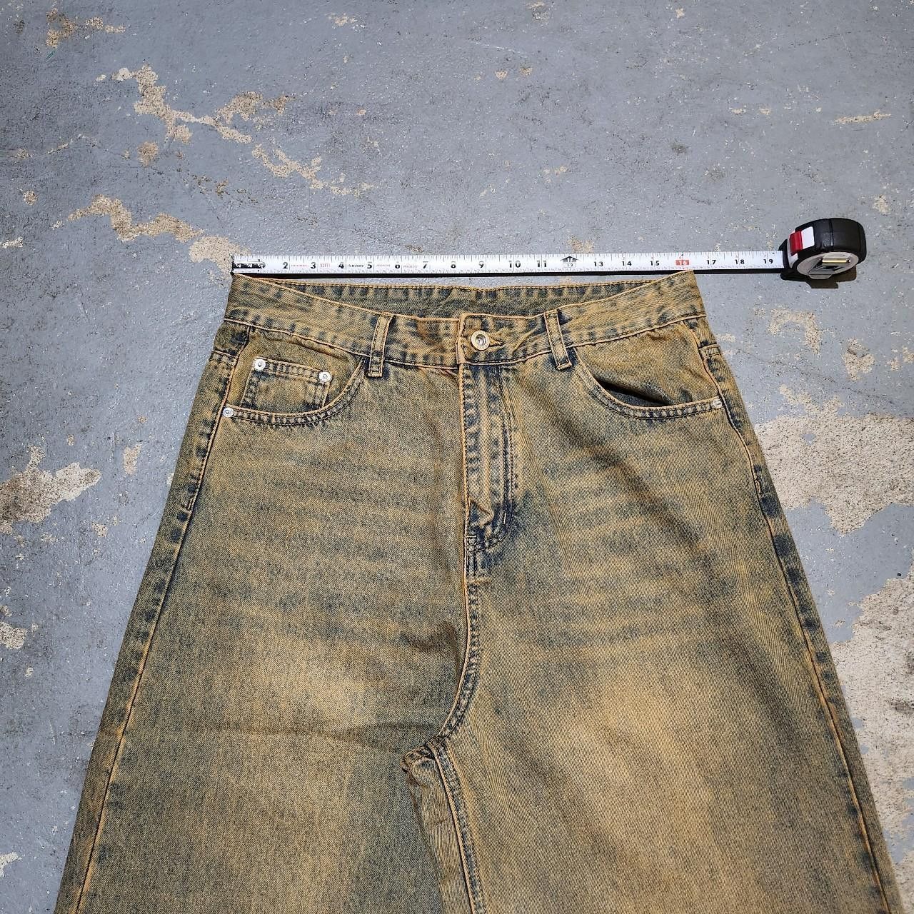 Japanese Brand Baggy sand/brown faded jeans grunge denim Size US 32 / EU 48 - 3 Thumbnail