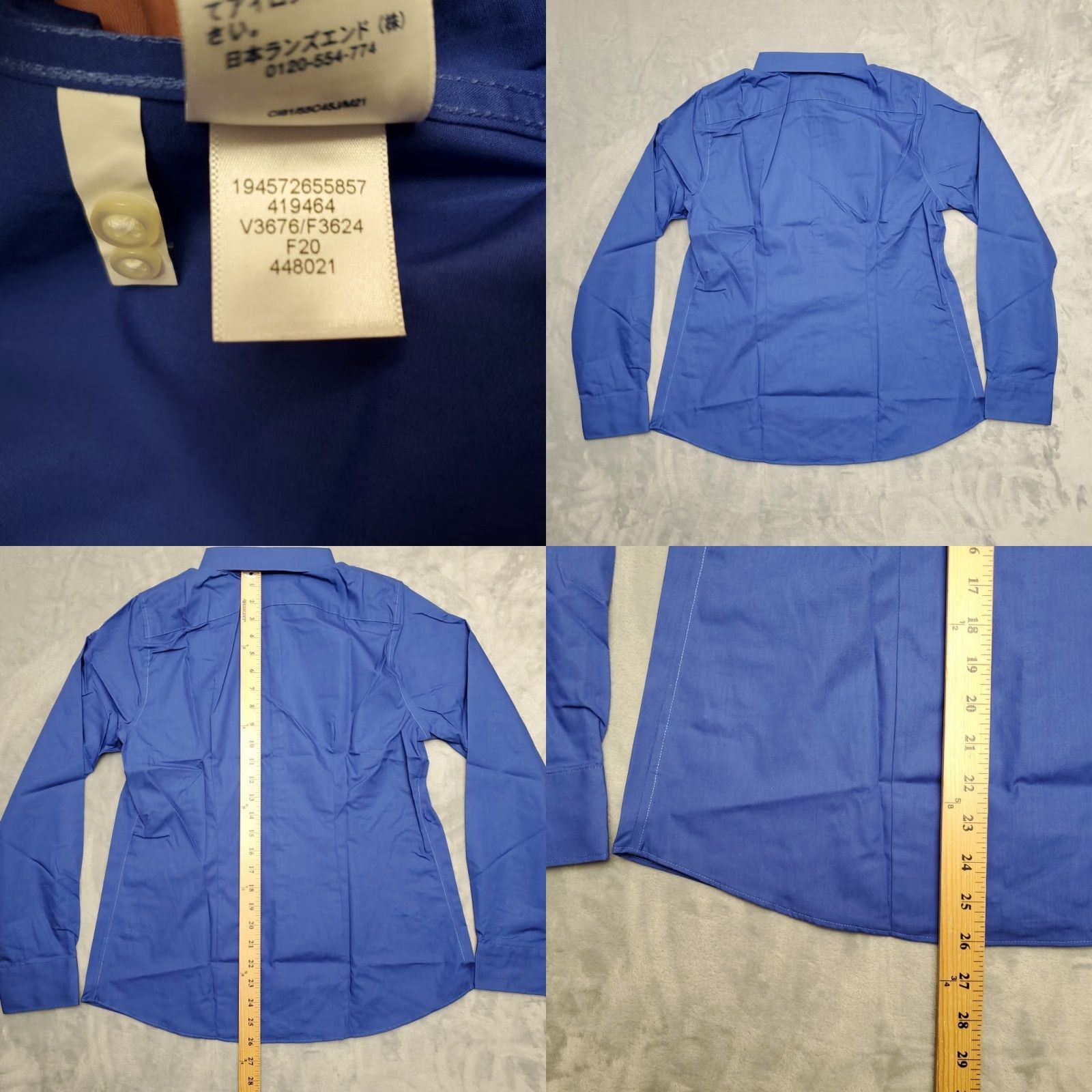 Lands' End VINTAGE Lands End Shirt Womens 10 Cobalt Blue Long Sleeve Wrinkle Free Broadcloth Button-Up Casual Workwear Mens Size L / US 10 / IT 46 - 8 Thumbnail