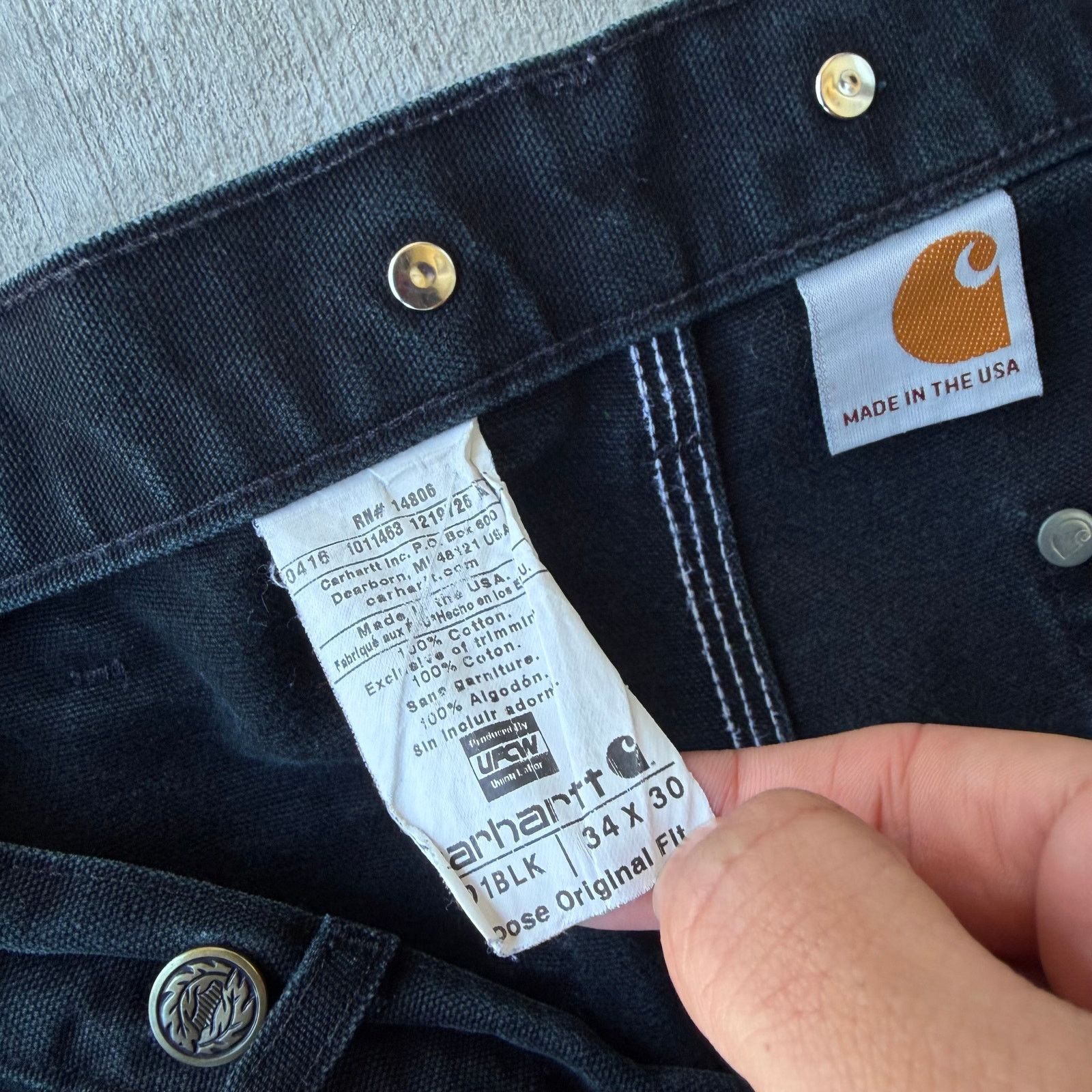 Carhartt × Vintage Carhartt black double knee work wear carpenter pants Size US 32 / EU 48 - 4 Thumbnail