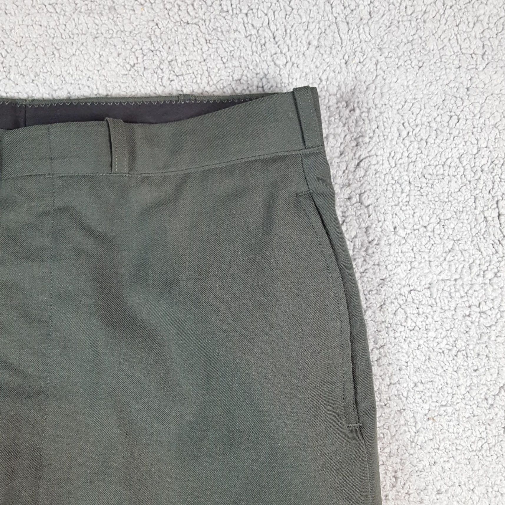 Vintage VINTAGE 80s Army Wool Dress Trousers Men’s Size 34x29 Green Cotton Wool Military Straight Leg Pants Size US 34 / EU 50 - 3 Thumbnail