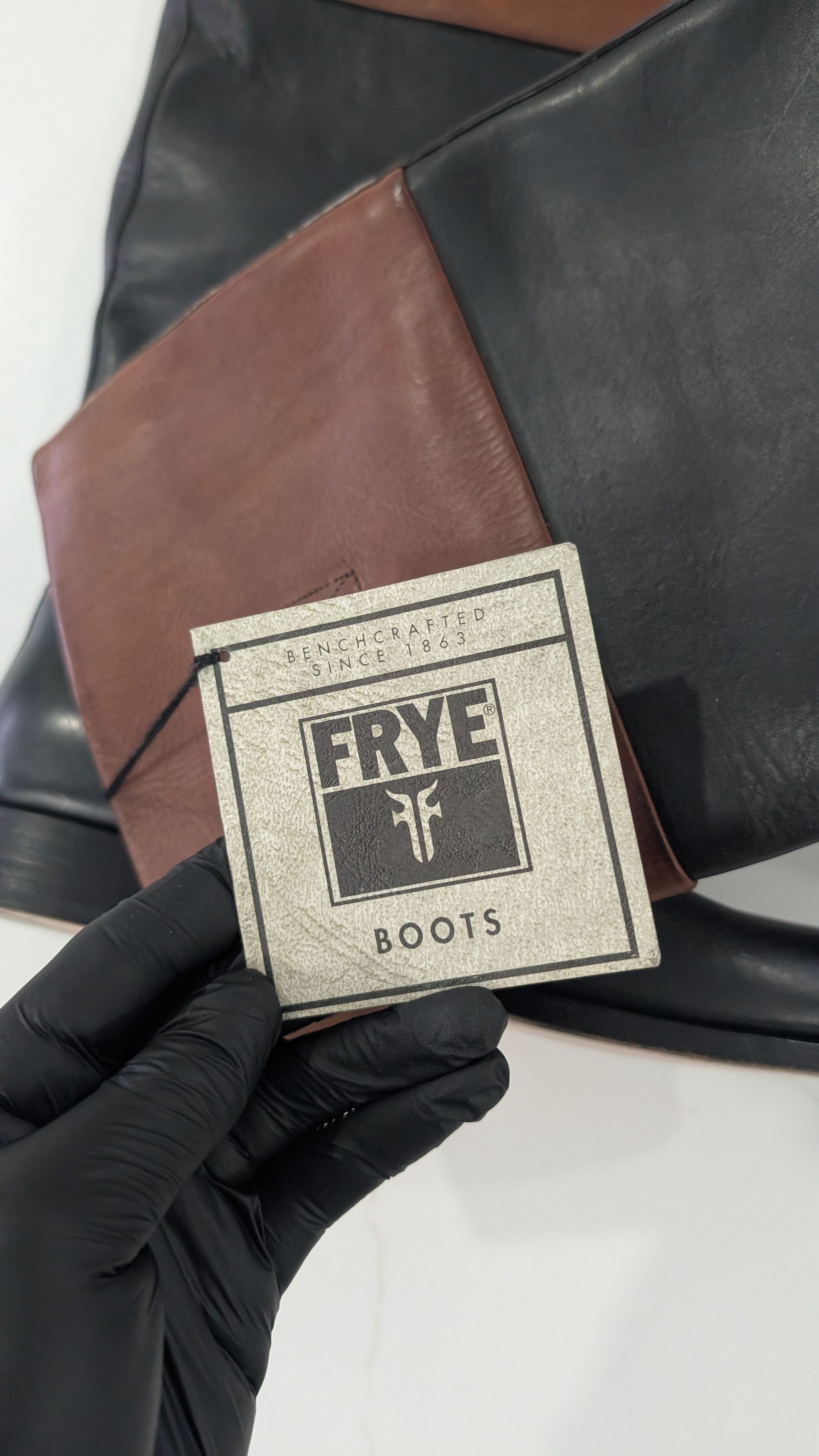Frye Frye Melissa Belted Riding Boots Two-Tone Brown Leather Size US 10 / IT 40 - 9 Thumbnail