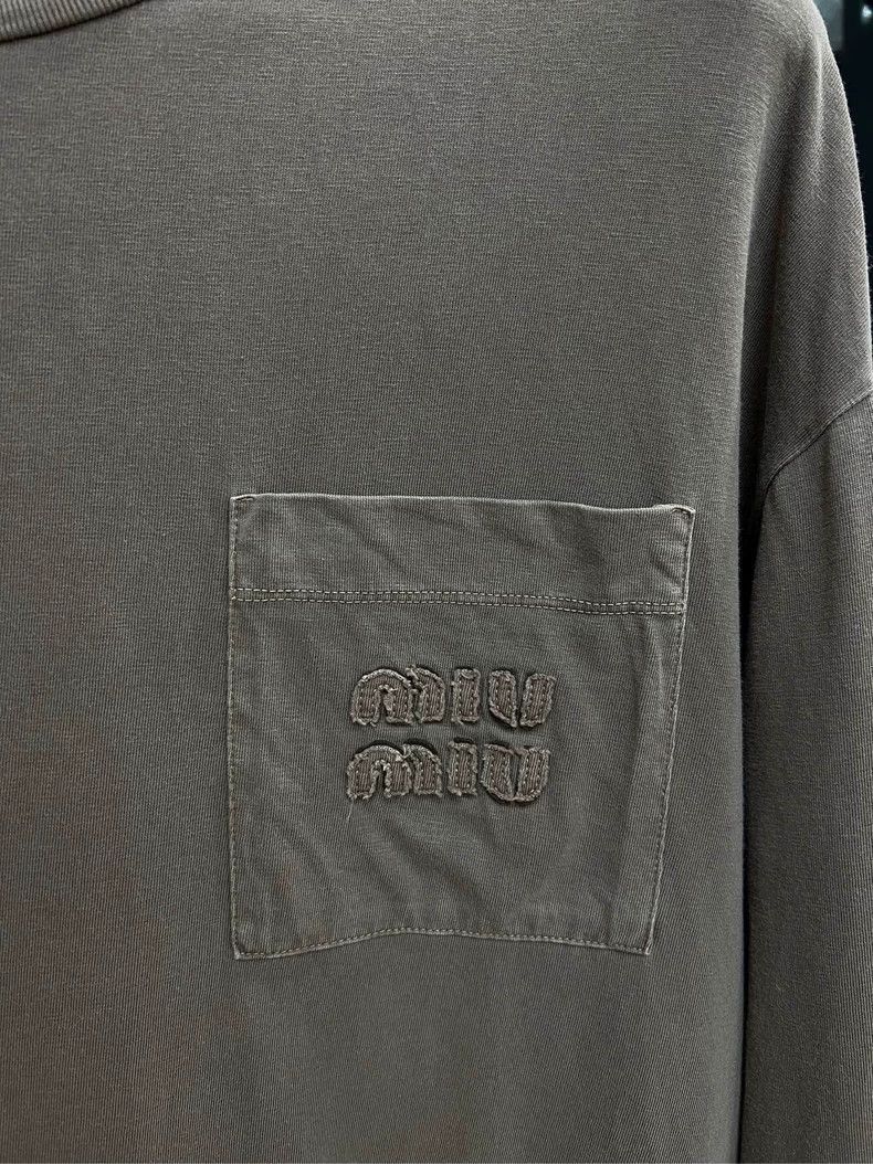Prada MiuMiu New Cocoa Brown Logo Sweatshirt -2505 Size US XL / EU 56 / 4 - 3 Thumbnail