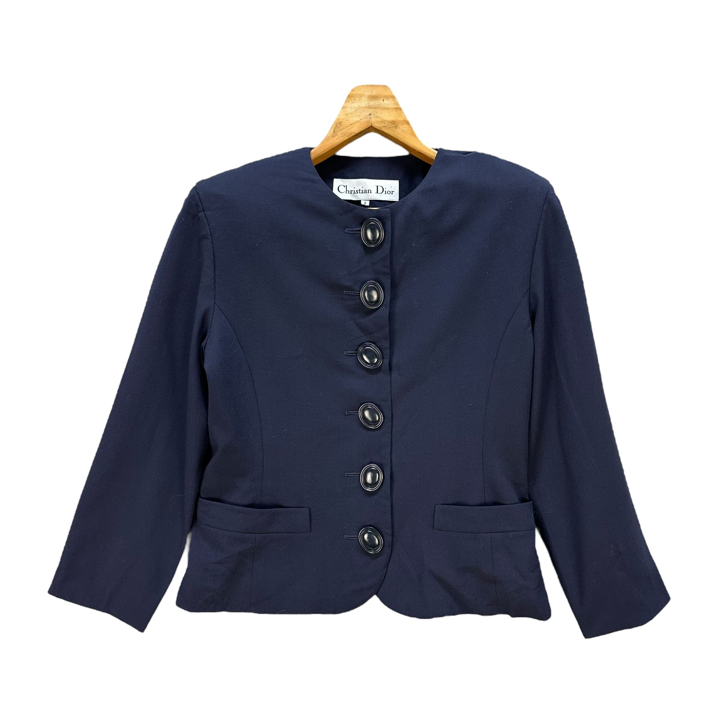 Christian Dior Monsieur CHRISTIAN DIOR Formal Jacket Wool Crop Jacket #A79-1908 Size S / US 4 / IT 40 - 1 Thumbnail
