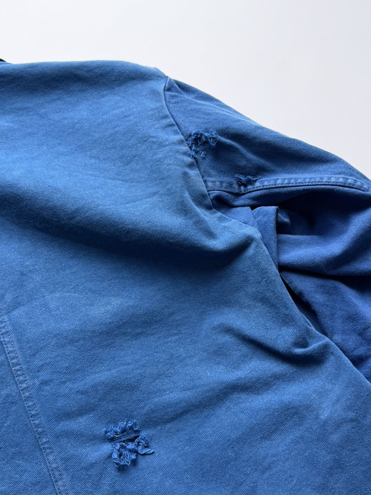 Vetra Vintage 80s French Work Distressed Faded Chore Jacket Size US L / EU 52-54 / 3 - 7 Thumbnail