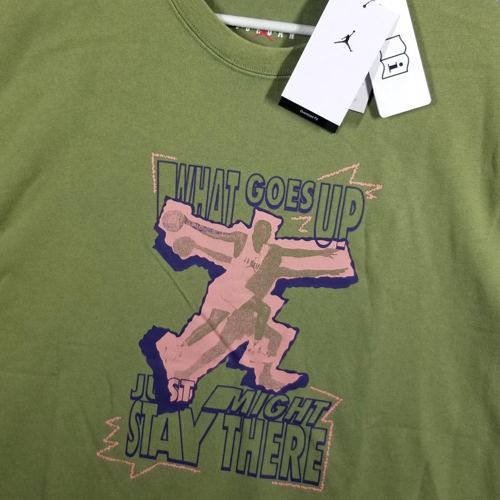 Jordan Brand Jordan Shirt Womens Large Green What Goes Up Oversized Fit FD7208-340 New Size L / US 10 / IT 46 - 4 Thumbnail