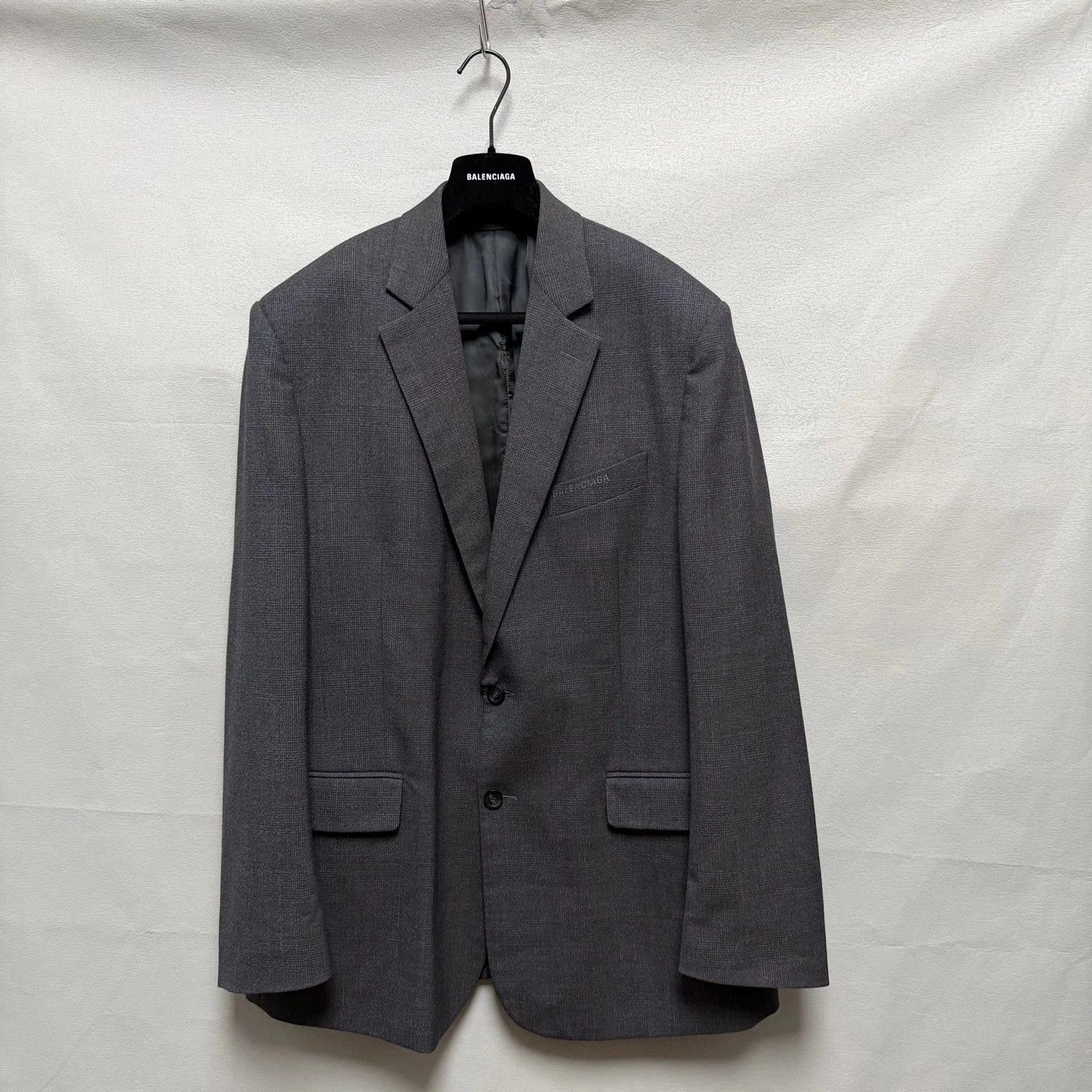 Balenciaga Balenciaga Thin Stripe Square Shoulder Suit Deep Gray 44 Size 44R - 1 Thumbnail
