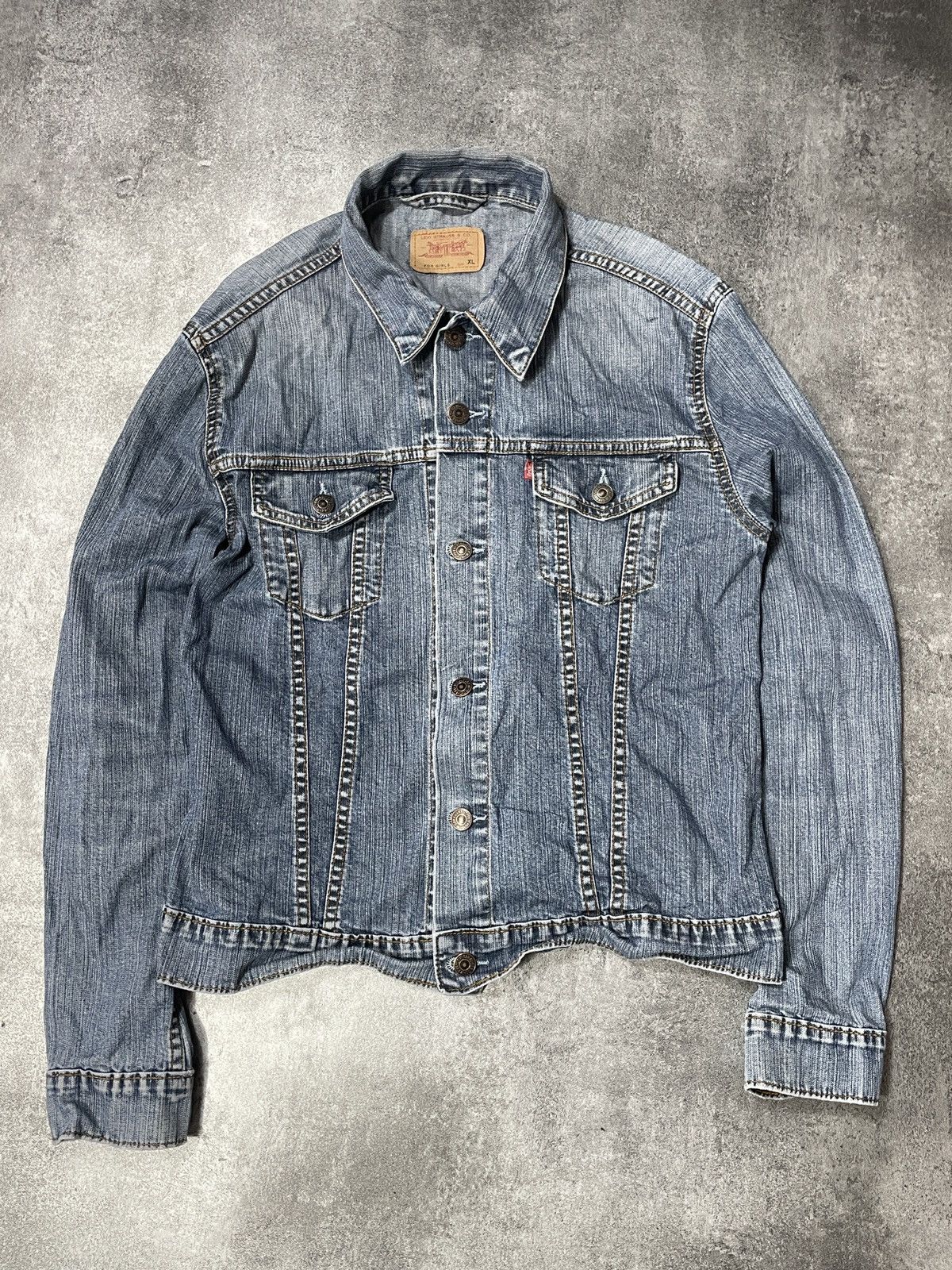 Levi's 🔥Offers🔥Levis Vintage Y2K Denim Jacket Solid Rare Size XS / US 0-2 / IT 36-38 - 1 Thumbnail