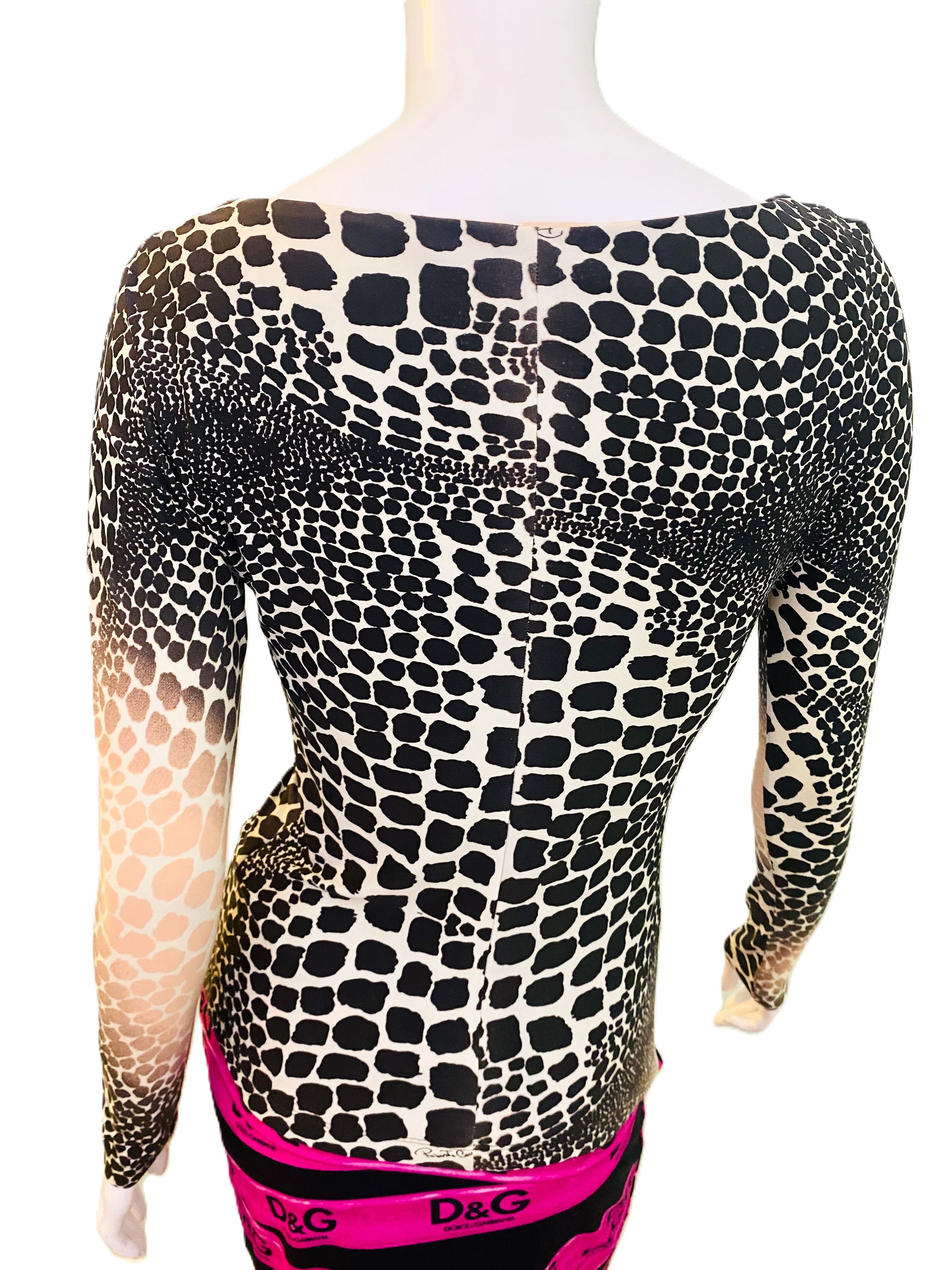 Roberto Cavalli Roberto Cavalli Lace Up 2004 S/S Giraffe Leopard Animal Top Size M / US 6-8 / IT 42-44 - 7 Thumbnail