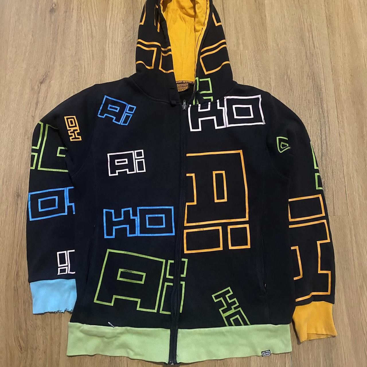 Other Black hoodie with multi-coloured print, streetwear Size US L / EU 52-54 / 3 - 1 Thumbnail