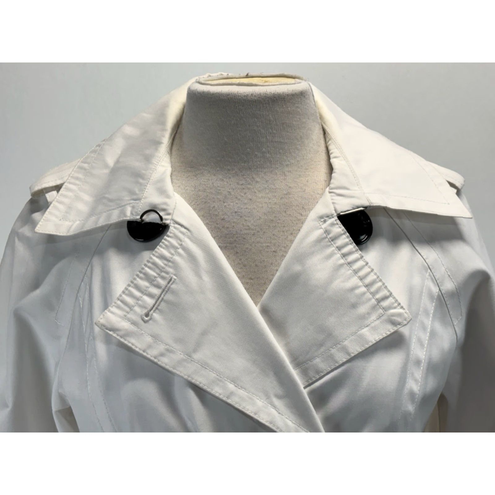 Miss Sixty VINTAGE Miss Sixty Trench Coat Jacket Women’s Medium White Belted Double Breast Y2K Size M / US 6-8 / IT 42-44 - 5 Thumbnail
