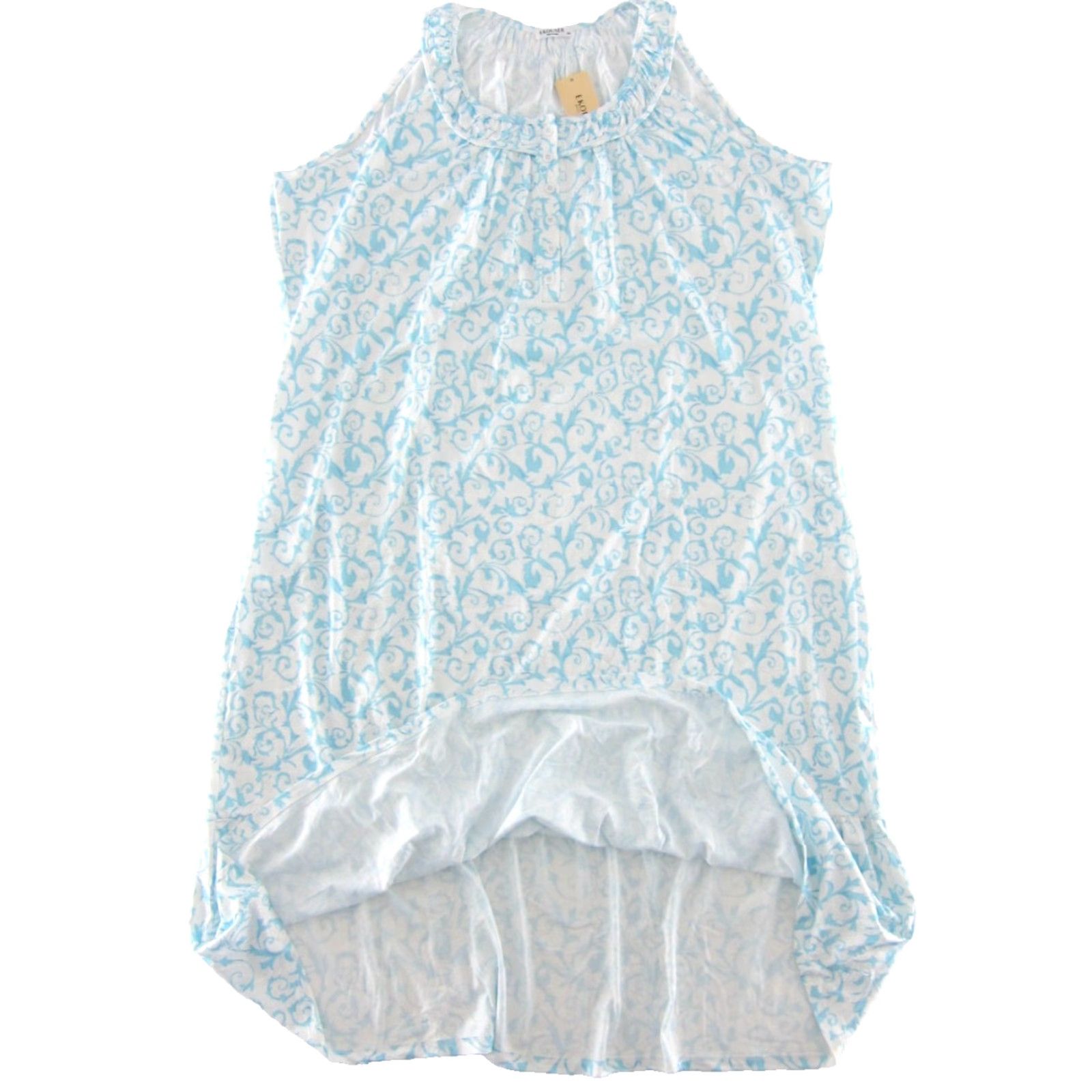 Vintage NWT Ekouaer Blue White Paisley Stretch Sleeveless Pocket Nightgown Women XXL Dress Nightgown Womens Size ONE SIZE - 5 Thumbnail